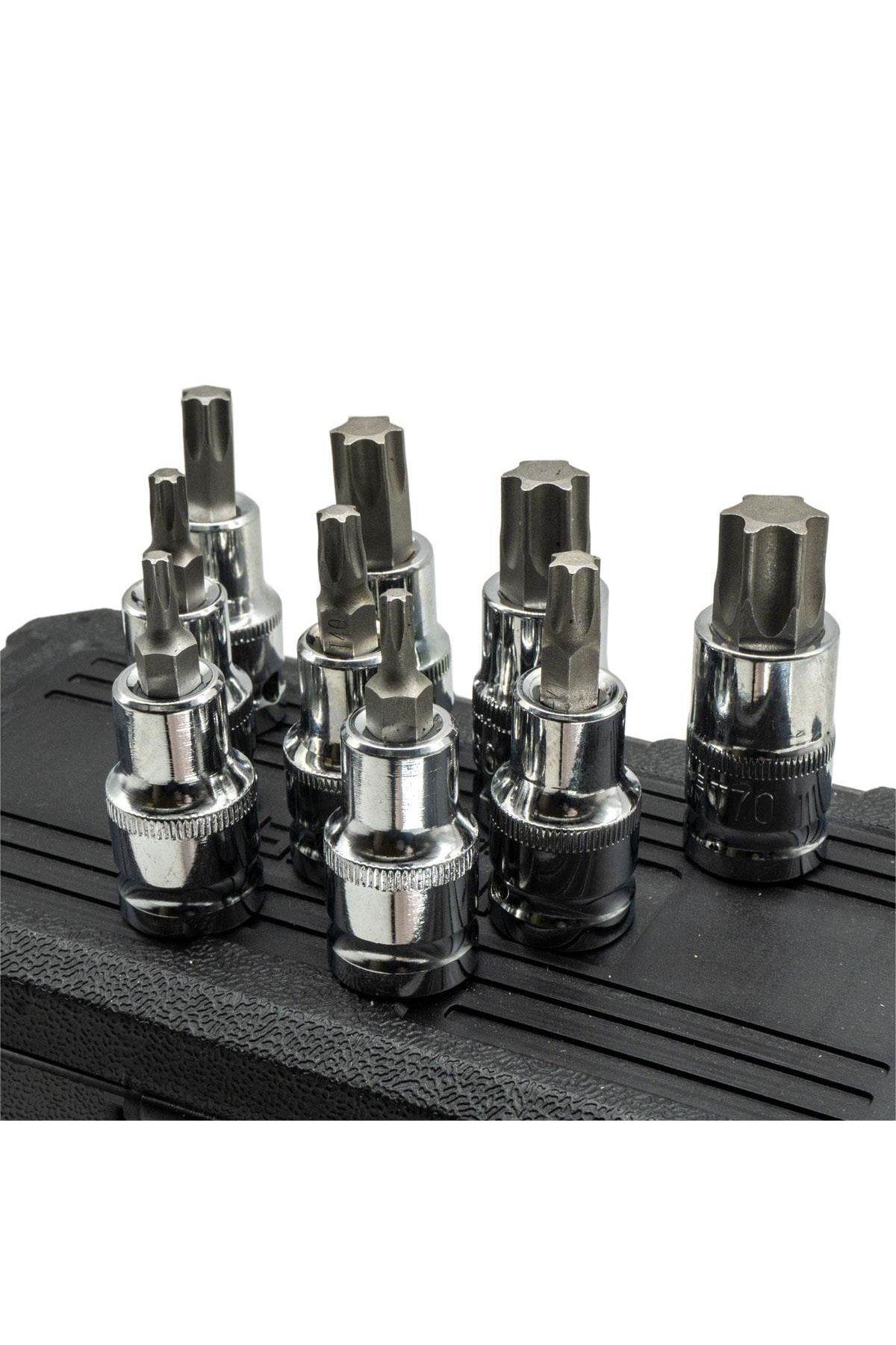 Titi-5548 1/2'' Torx Bits Tip Socket Key Set 9 Pieces 3