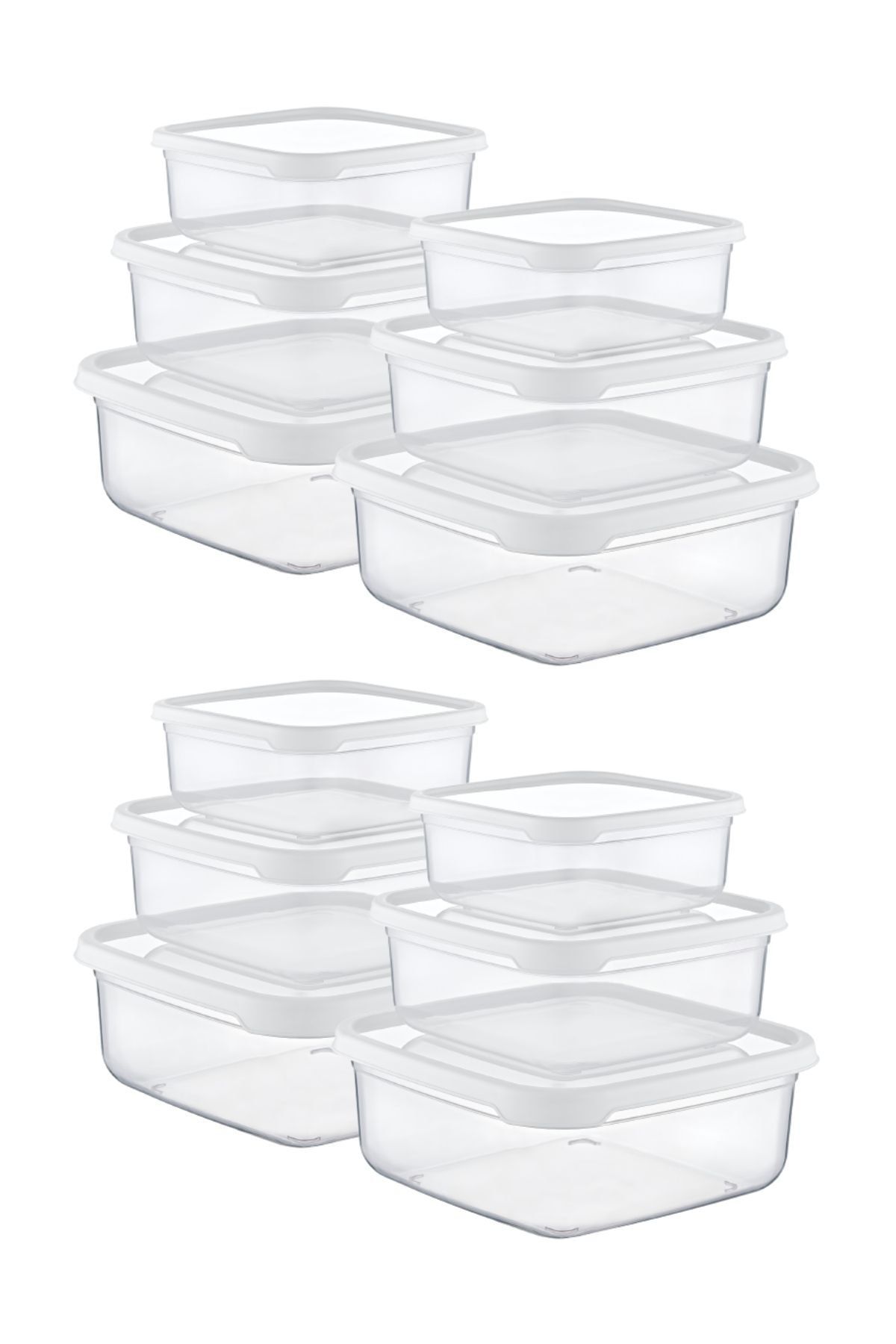 Nandy Home-Set of 12 Embox Square Food Container, White 2