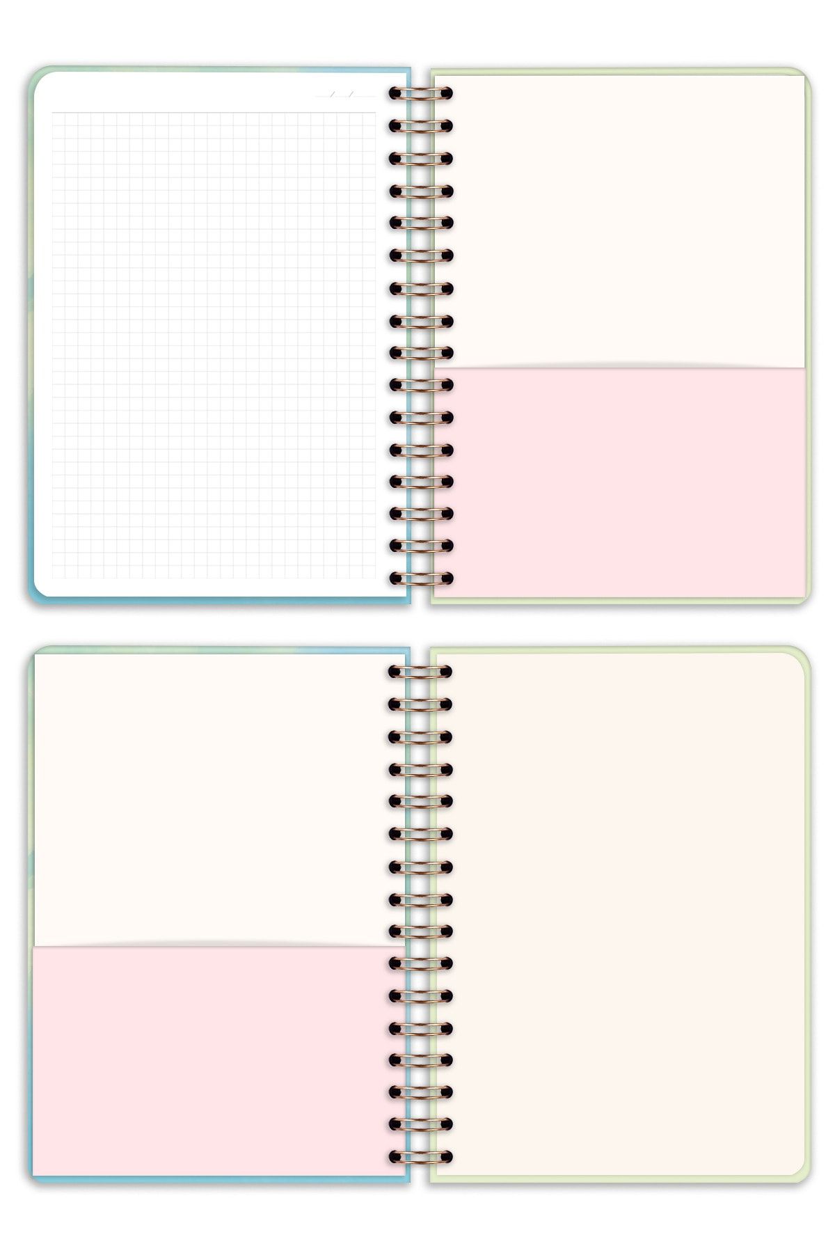 Matt Notebook-A5 15x21 Cm Spiral Elasticated Squared Undated Notebook 7