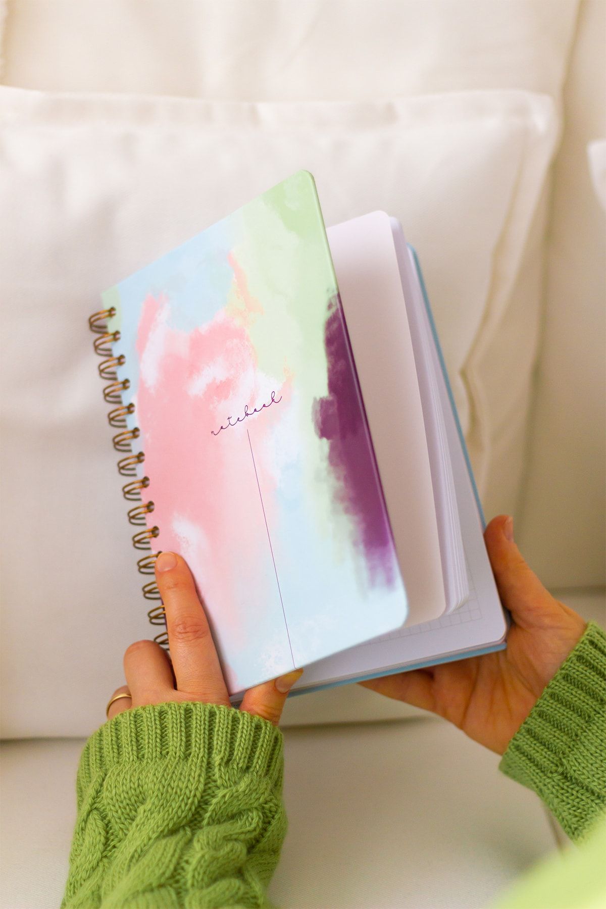 Matt Notebook-A5 15x21 Cm Spiral Elasticated Squared Undated Notebook 3