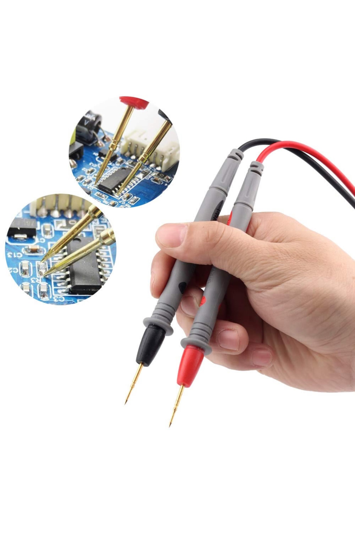 1 Çift Iğne Uçlu Multimetre Probu 1000v 20a Tüm Multimetreler Ile Uyumlu Test Ölçüm Kalosu 2