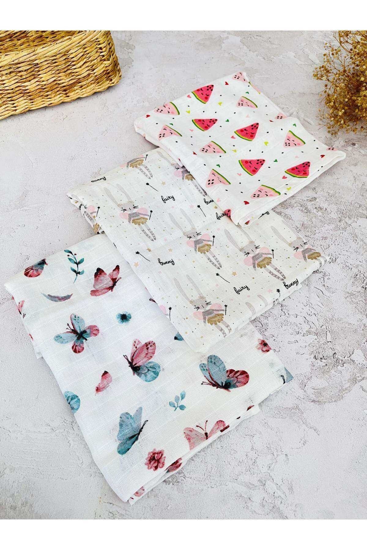 JUNİPERUS 3 Adet Çok Amaçlı Müslin Bezi Örtü Battaniye %100 Pamuk Oeko-teks Sertifikalı 80x80 Cm fotoğrafı 2 (önizleme)