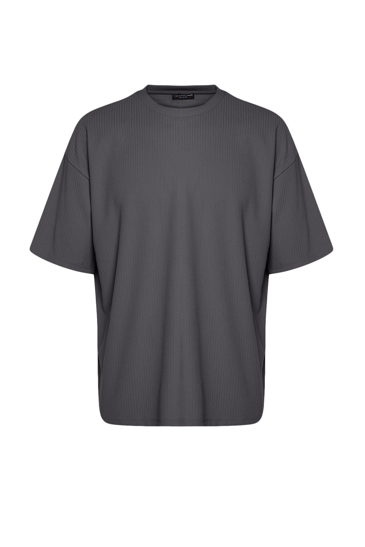 Trendyol Collection-Limited Edition Basic Smoked Oversize/Weit geschnittenes, strukturiertes, knitterfreies Ottoman-T-Shirt TMNSS23TS00081 7