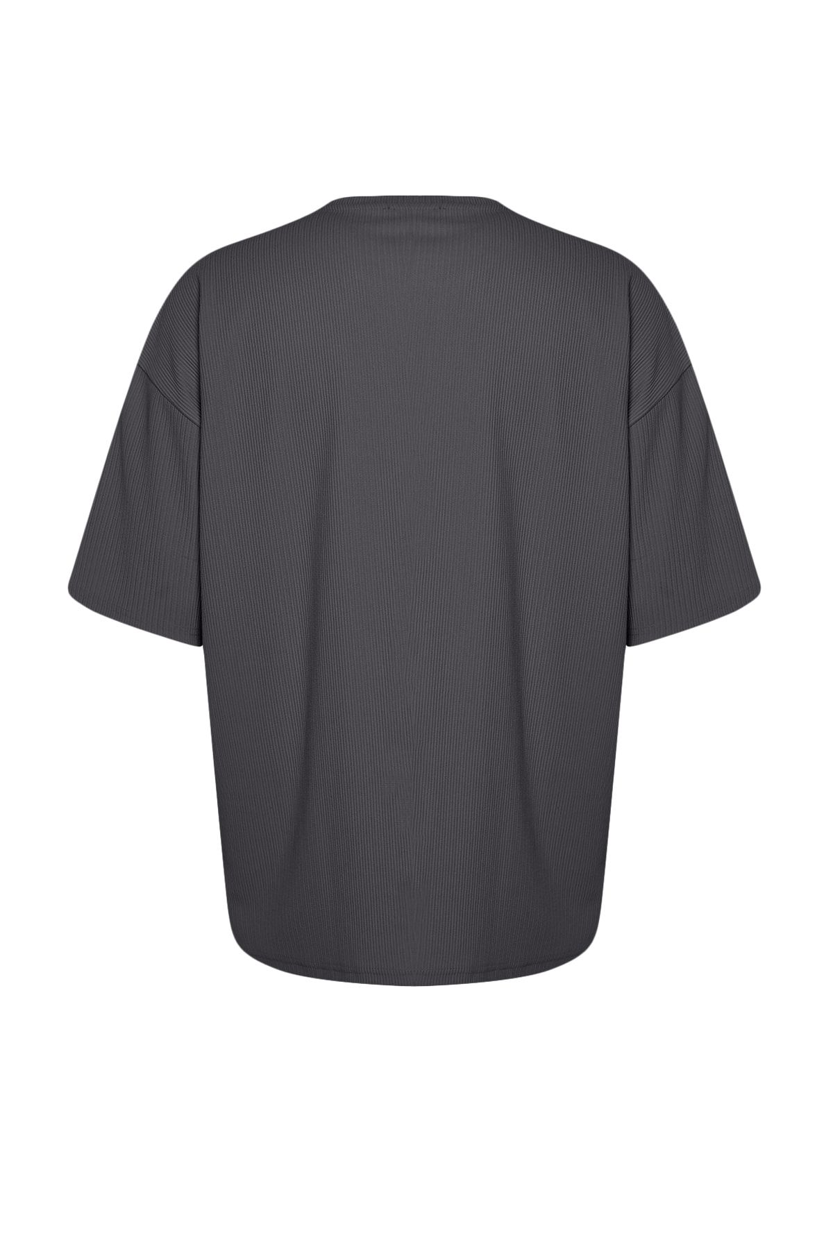 Trendyol Collection-Limited Edition Basic Smoked Oversize/Weit geschnittenes, strukturiertes, knitterfreies Ottoman-T-Shirt TMNSS23TS00081 8