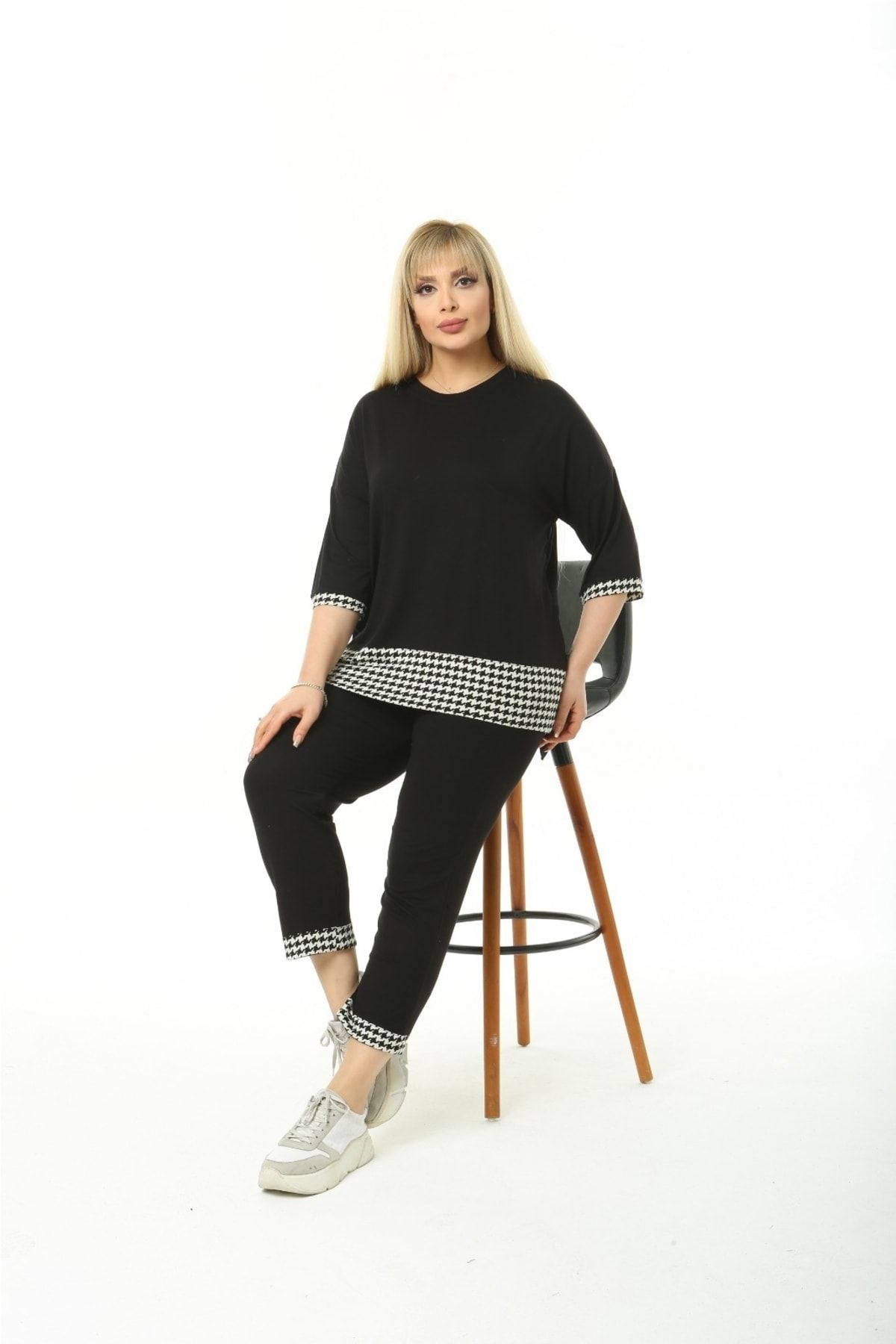 Mami-Combed Cotton Capri Double Set Plus Size Summer Tracksuit Set 6