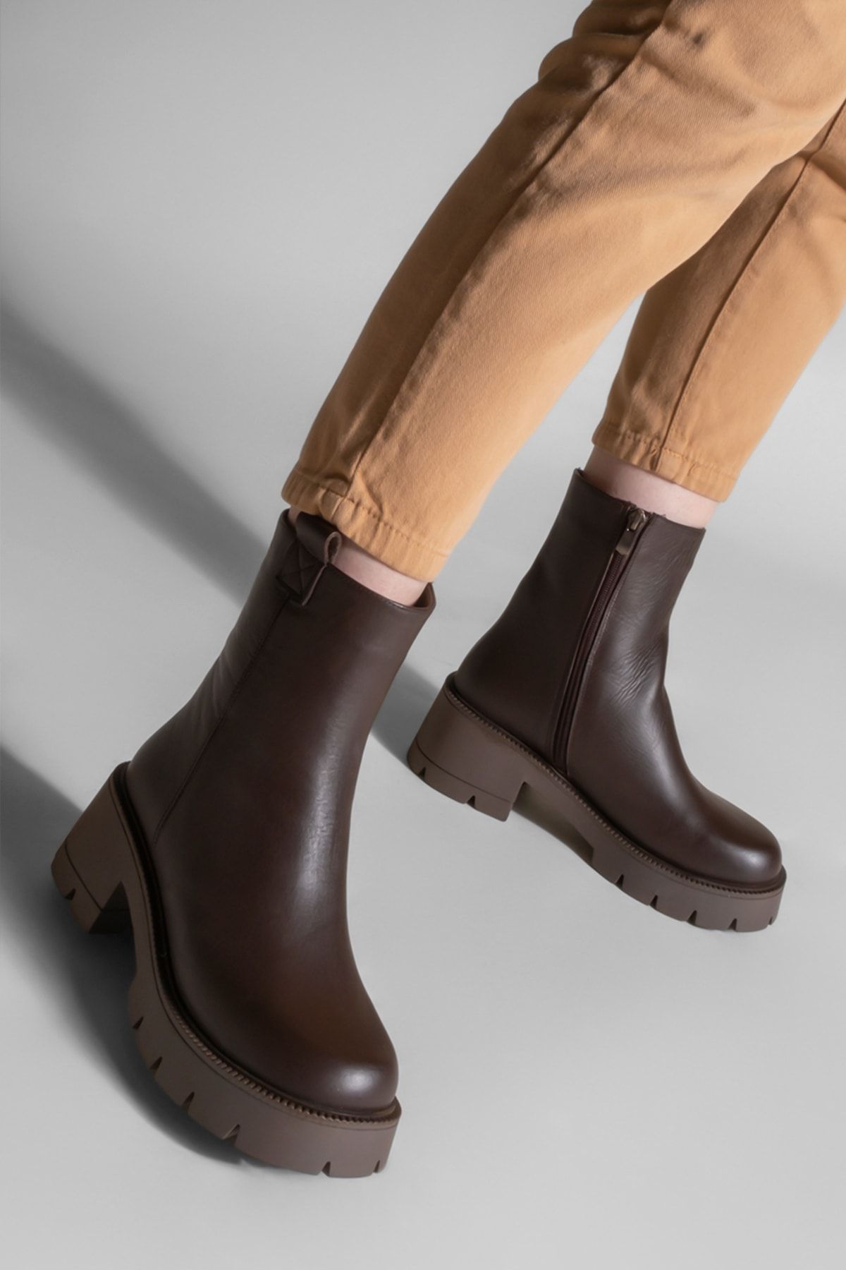 Marjin Ankle Boots Brown Block