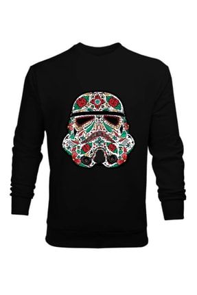 Motifli Darth Vader Star Wars Baskılı Erkek Sweatshirt TD308459