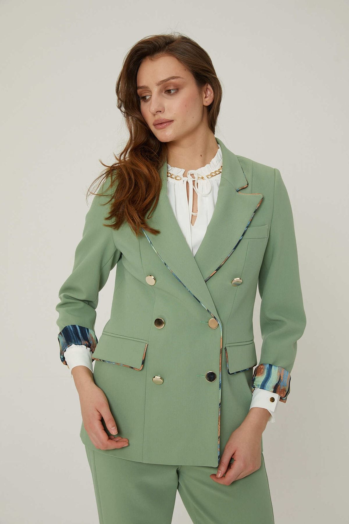 METANİA-Blazer Jacket and Buttoned Suit Set 2