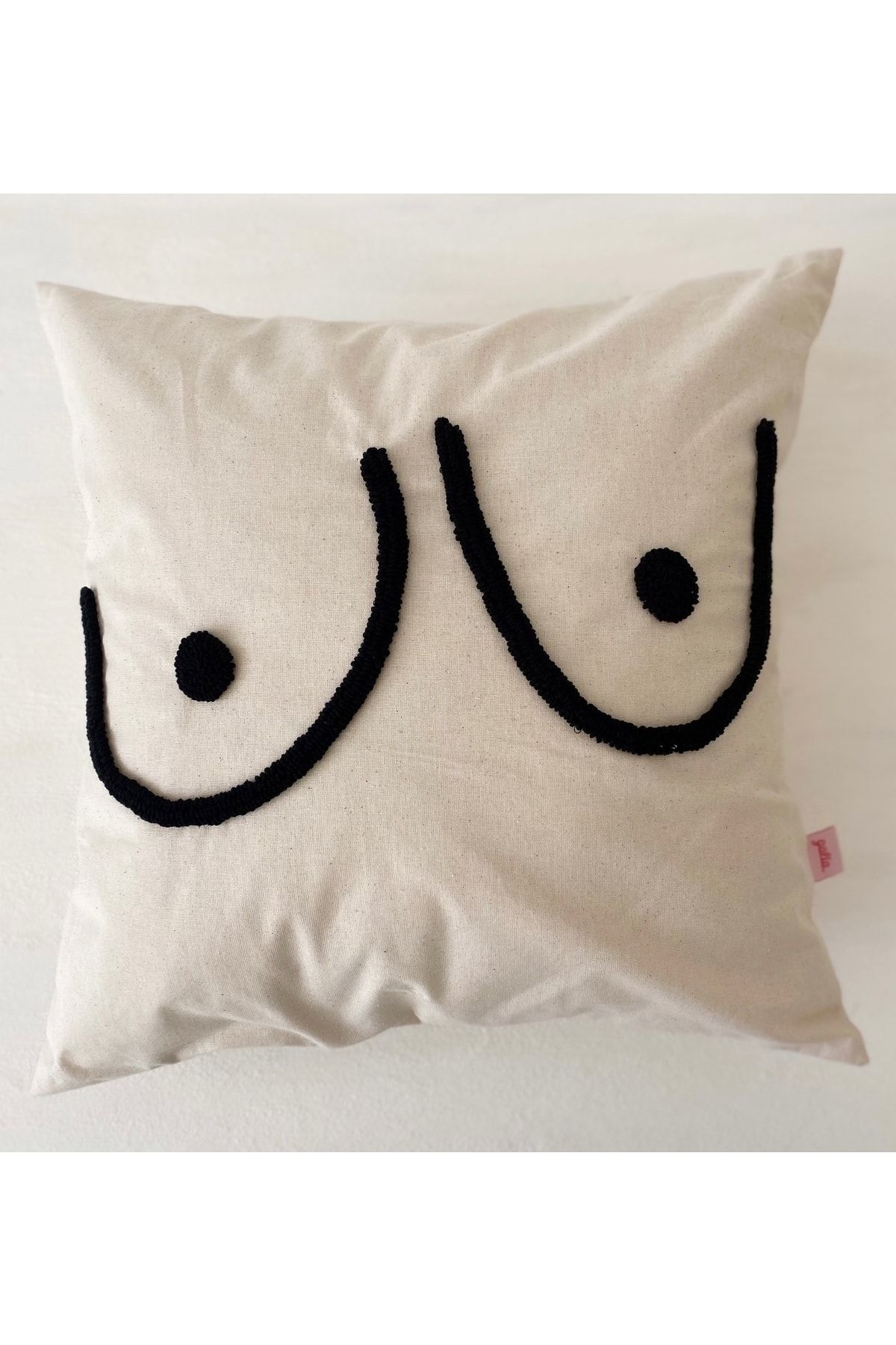 Galia Tasarım Boobs Yıkanmış Keten Punch Kırlent Yastık Iç Dolgulu 45*45 Cm