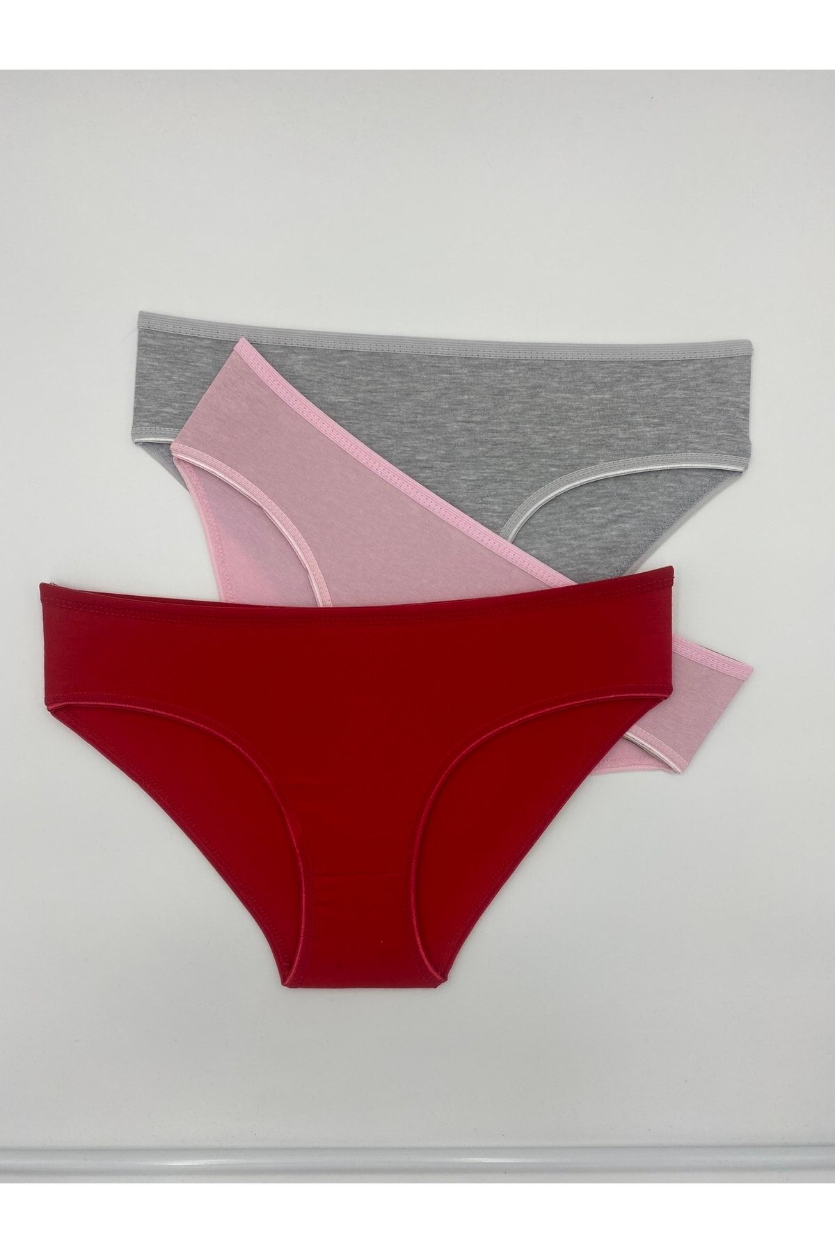 DONLİZZA Pink, Grey, Red Panties 3 Pieces - Trendyol