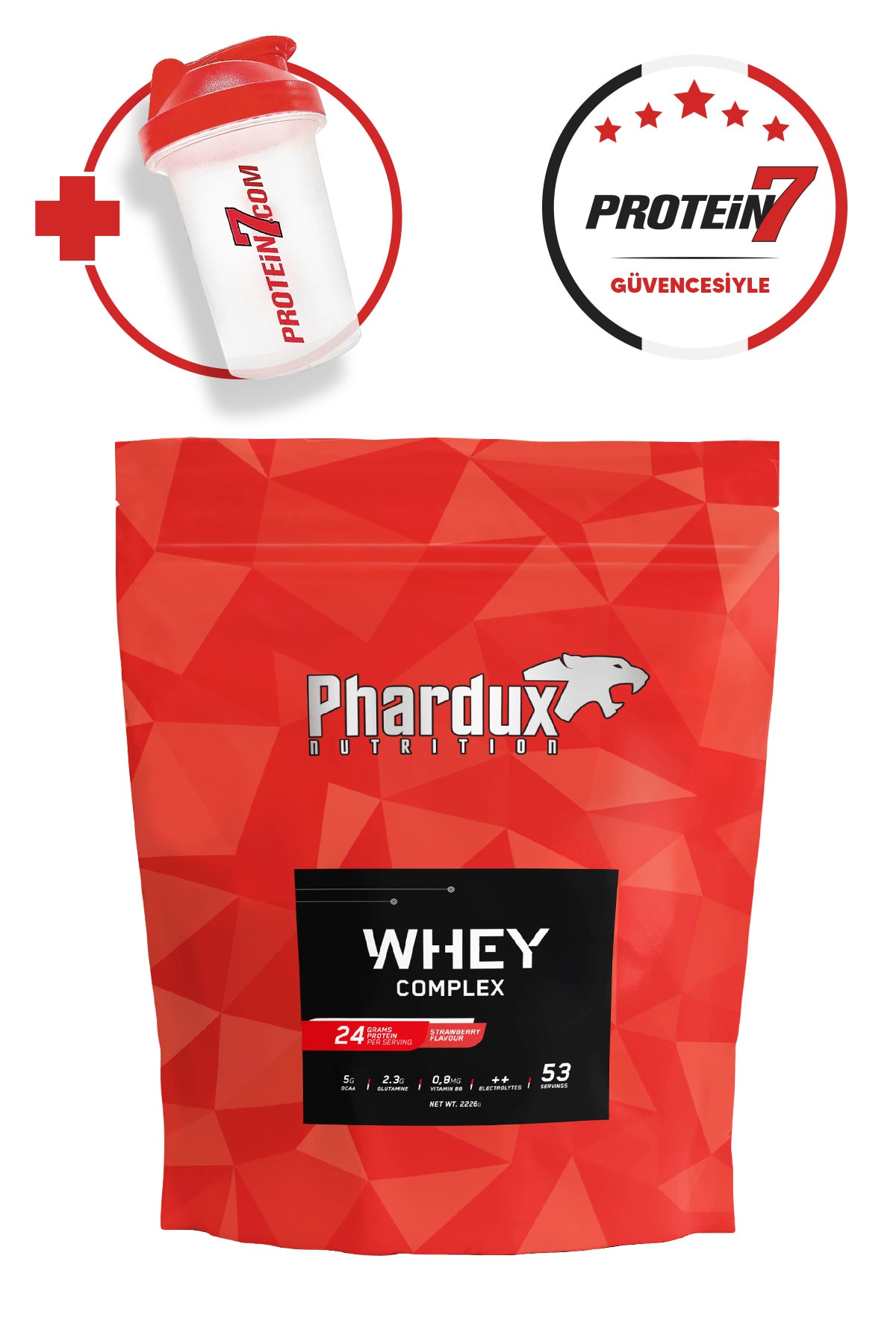 Phardux Nutrition Whey Complex Protein Tozu 2226 Gr - Çilek Aromalı