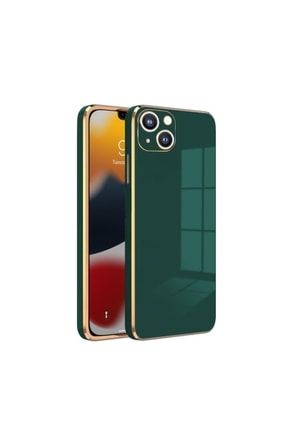 Iphone 13 Uyumlu Kılıf Golden Silikon Kılıf Yeşil 2507-m537