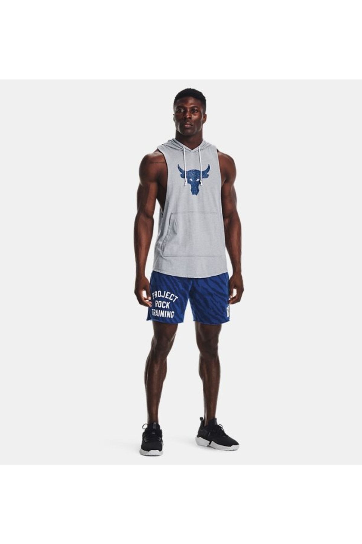 تی شرت خاکستری مردانه پروژه Rock BSR Bull بدون آستین کلاه برتر 1376939 035 Under Armour