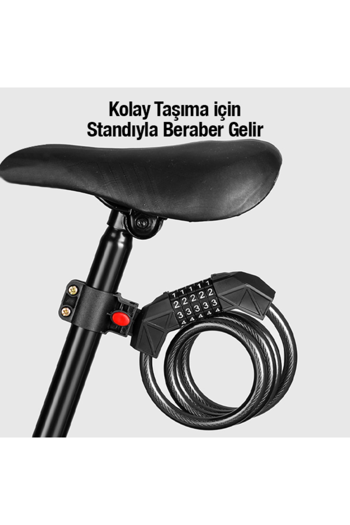 TeknoExpress Ultra Sağlam Anahtarlı Çelik Kilit Bisiklet Motosiklet Güvenlik Kilidi Bebek Arabası fotoğrafı 5 (önizleme)