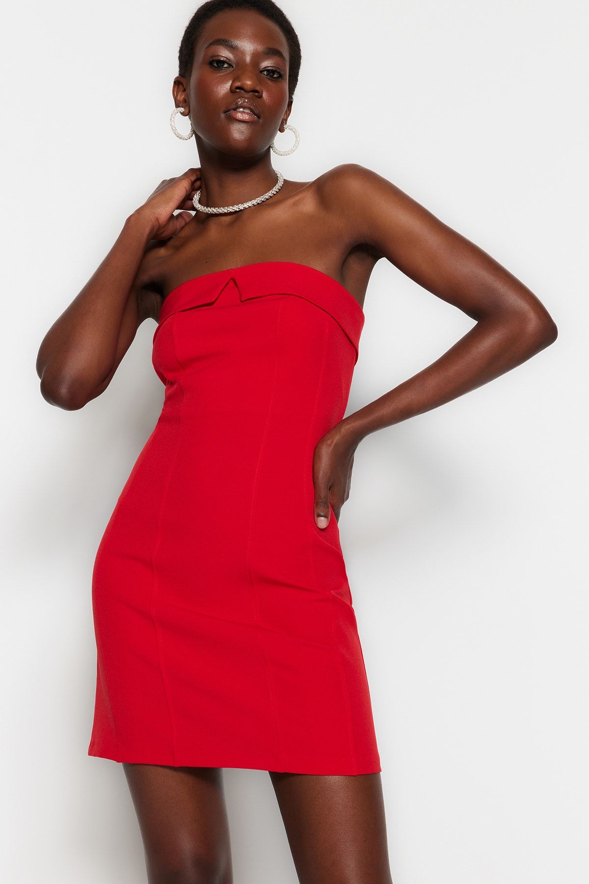 Topshop red shop bodycon dress