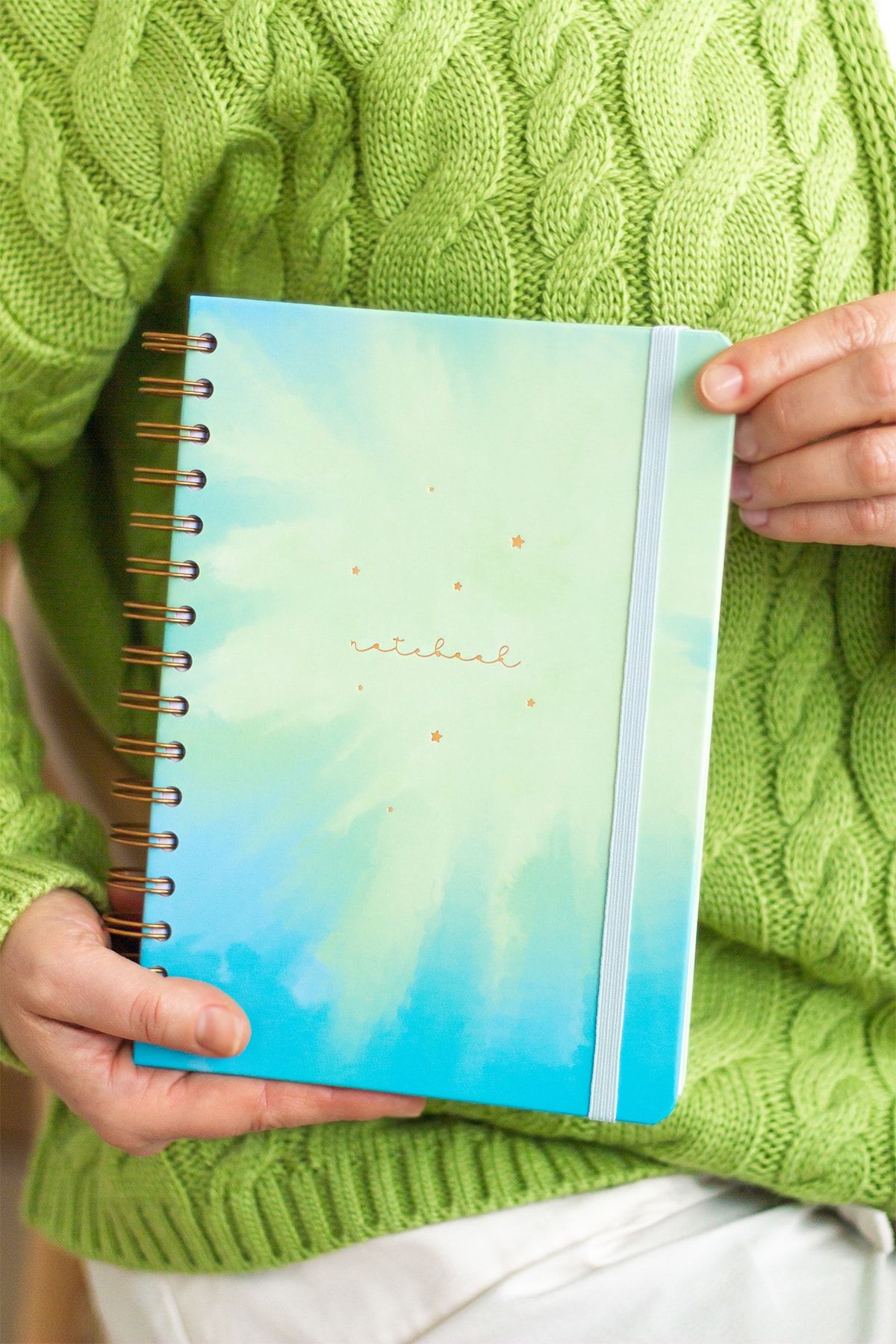 Matt Notebook-A5 15x21 Cm Spiral Elasticated Squared Undated Notebook 3