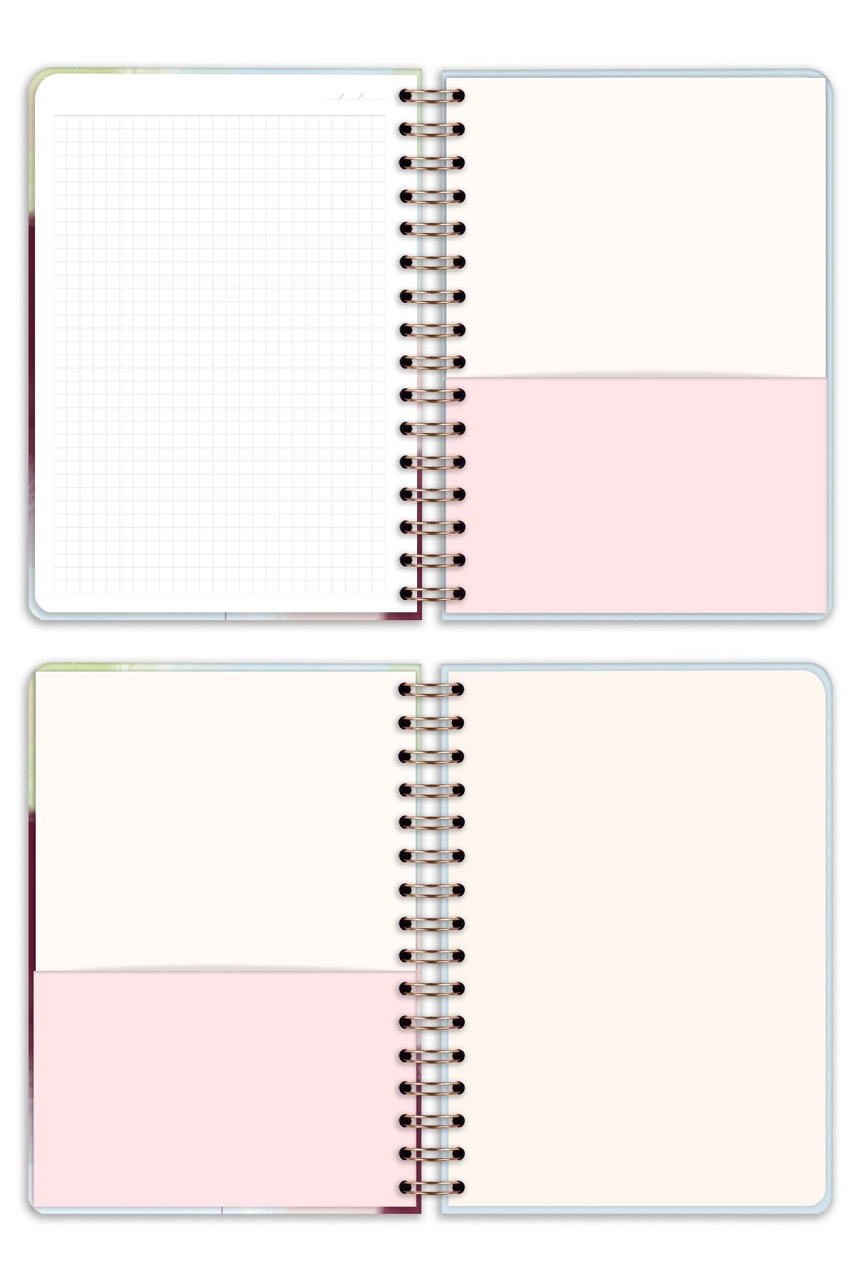 Matt Notebook-A5 15x21 Cm Spiral Elasticated Squared Undated Notebook 7