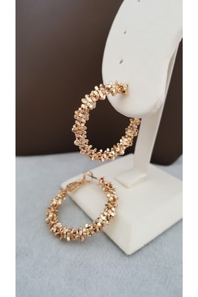 ayende accessories Yıldız Tozu Tırtıklı Gümüş Halka Küpe