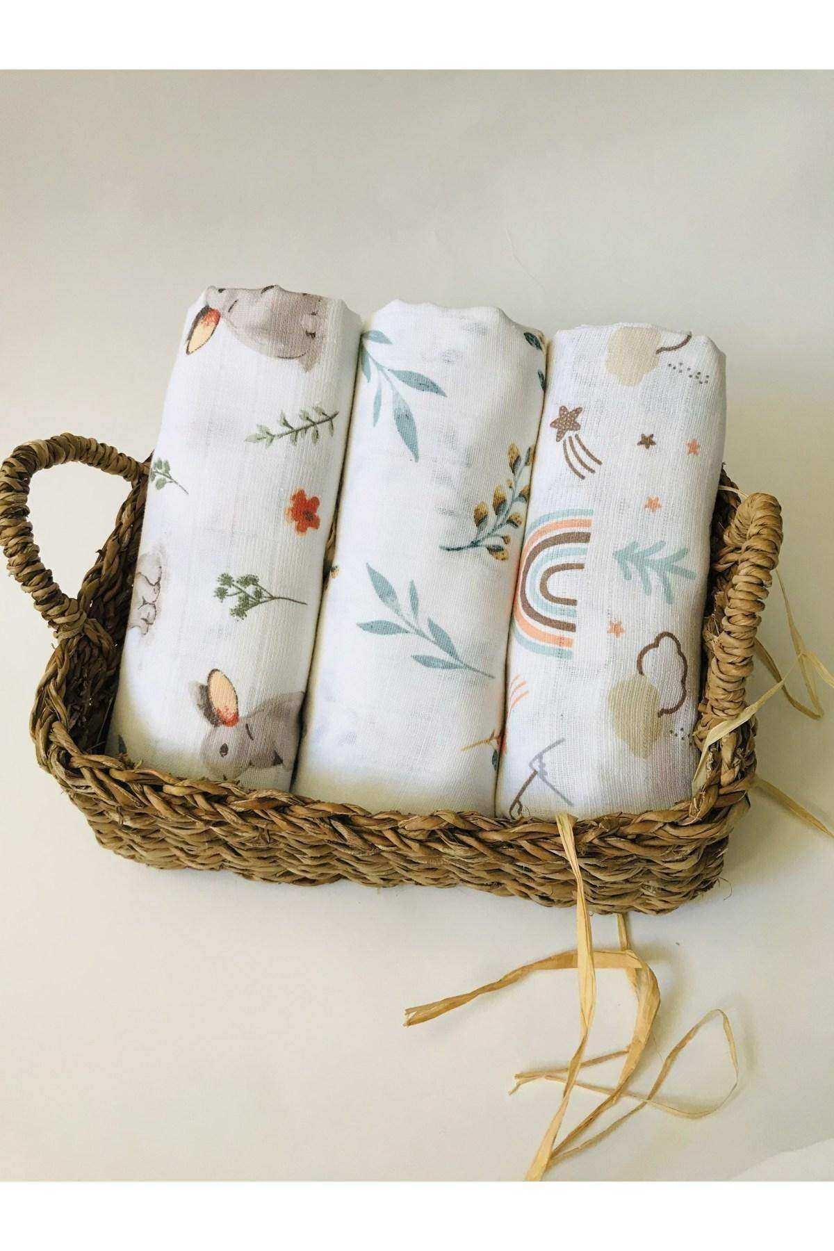 3 Pieces 110x110 Multipurpose Muslin Cloth Blanket