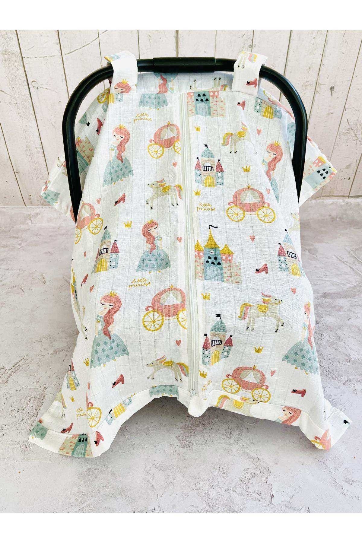 Princess Muslin Cloth Stroller Cover with Zipper