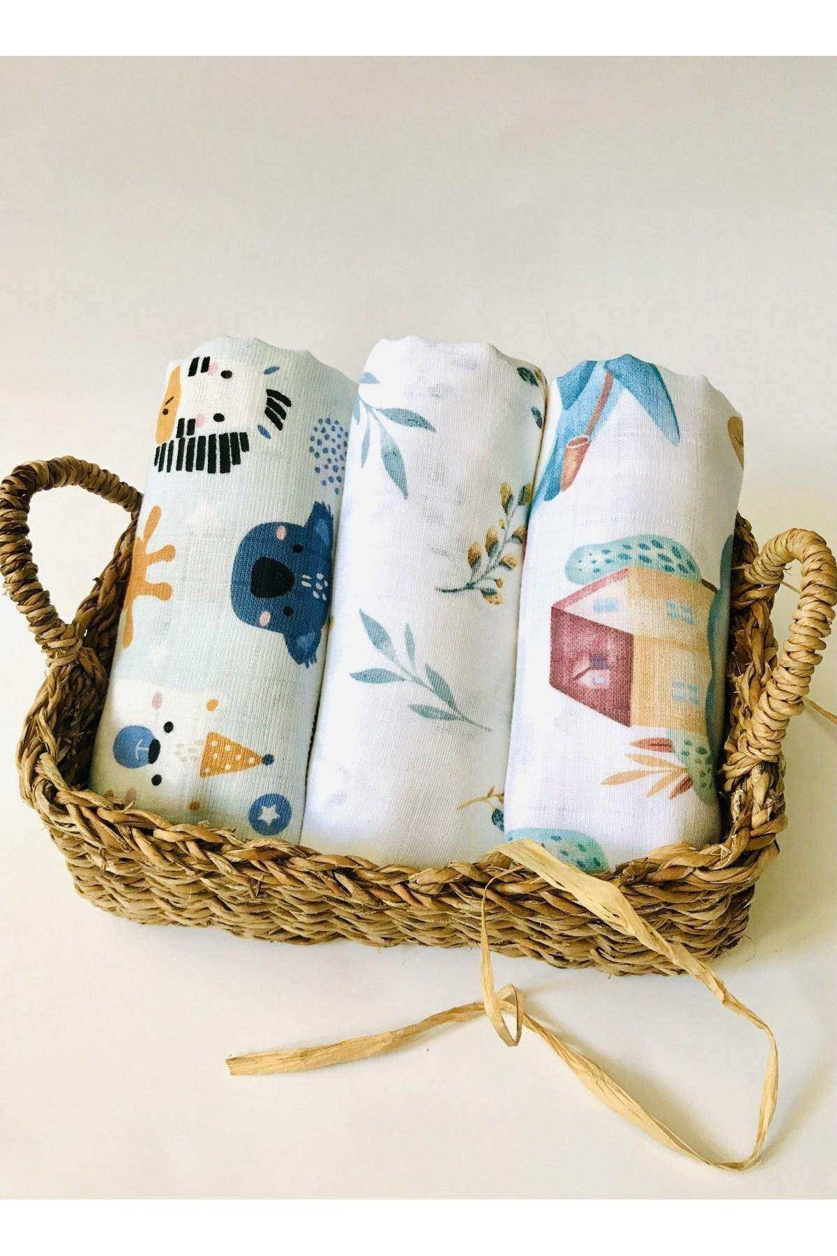 3 Pieces 110x110 Multipurpose Muslin Cloth Blanket