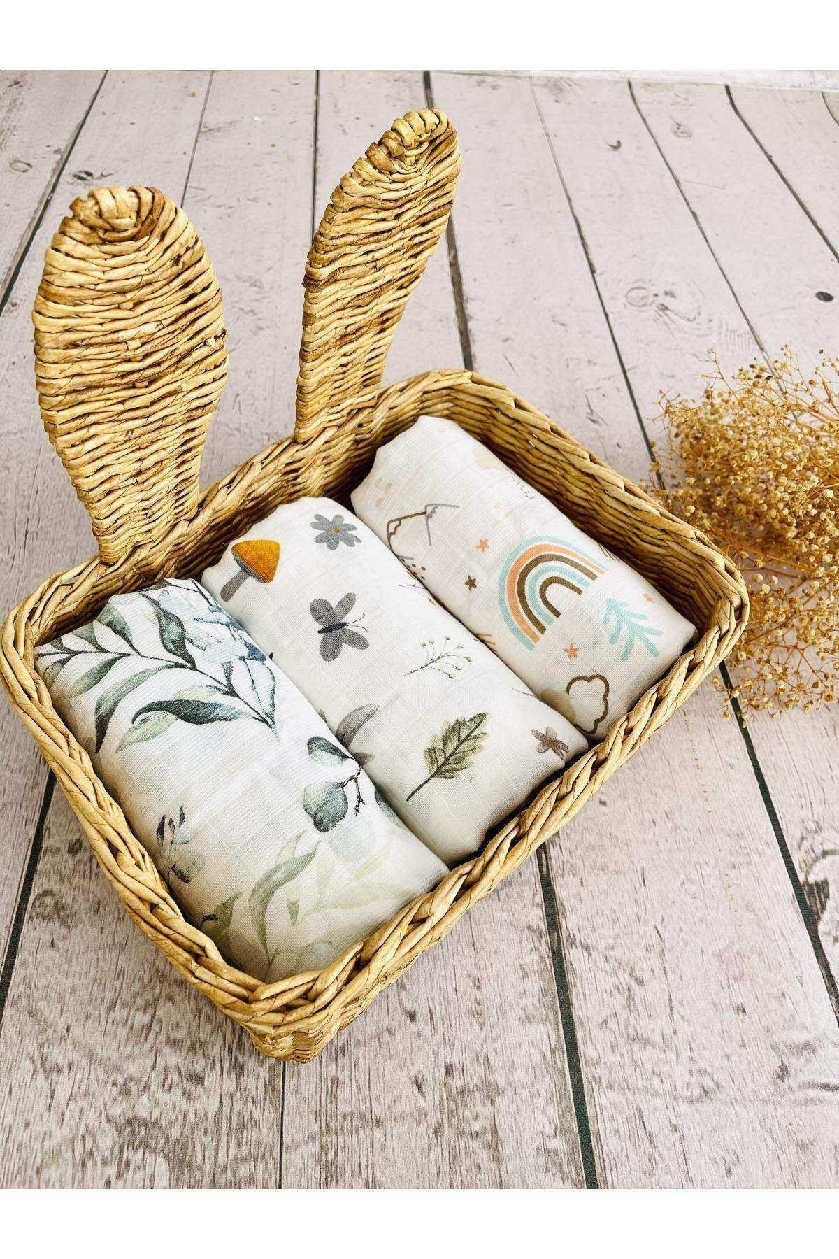 3 Pieces 110x110 Multipurpose Muslin Cloth Blanket