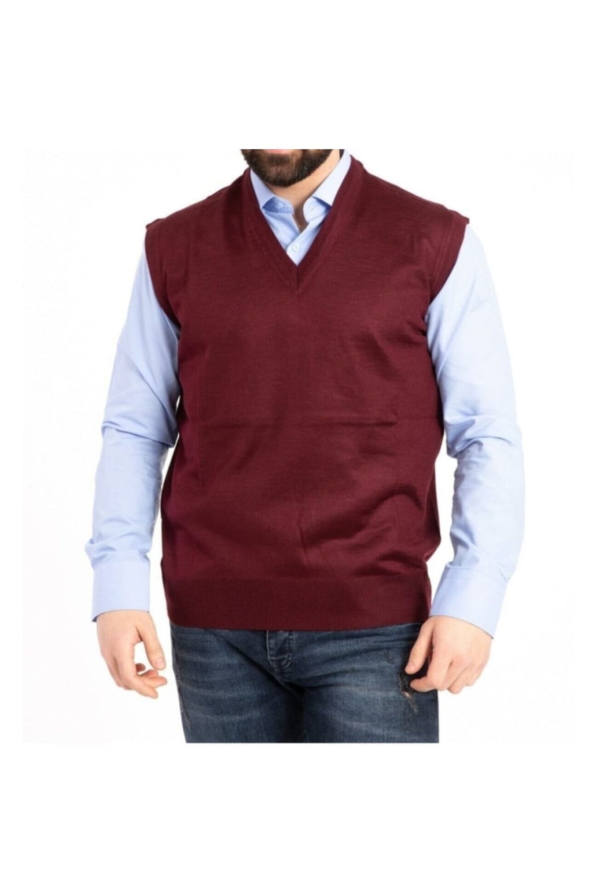 Fresh Moda Sweater Vest Burgundy Trendyol