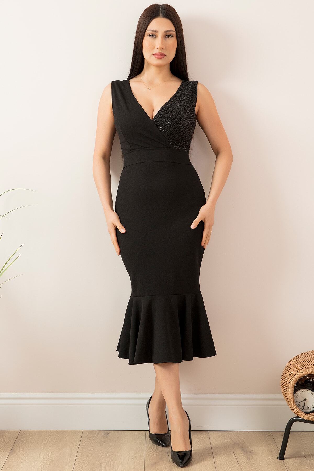 PULLIMM-Double Breasted Collar Skirt Flounces Short Evening Dress 13344 1