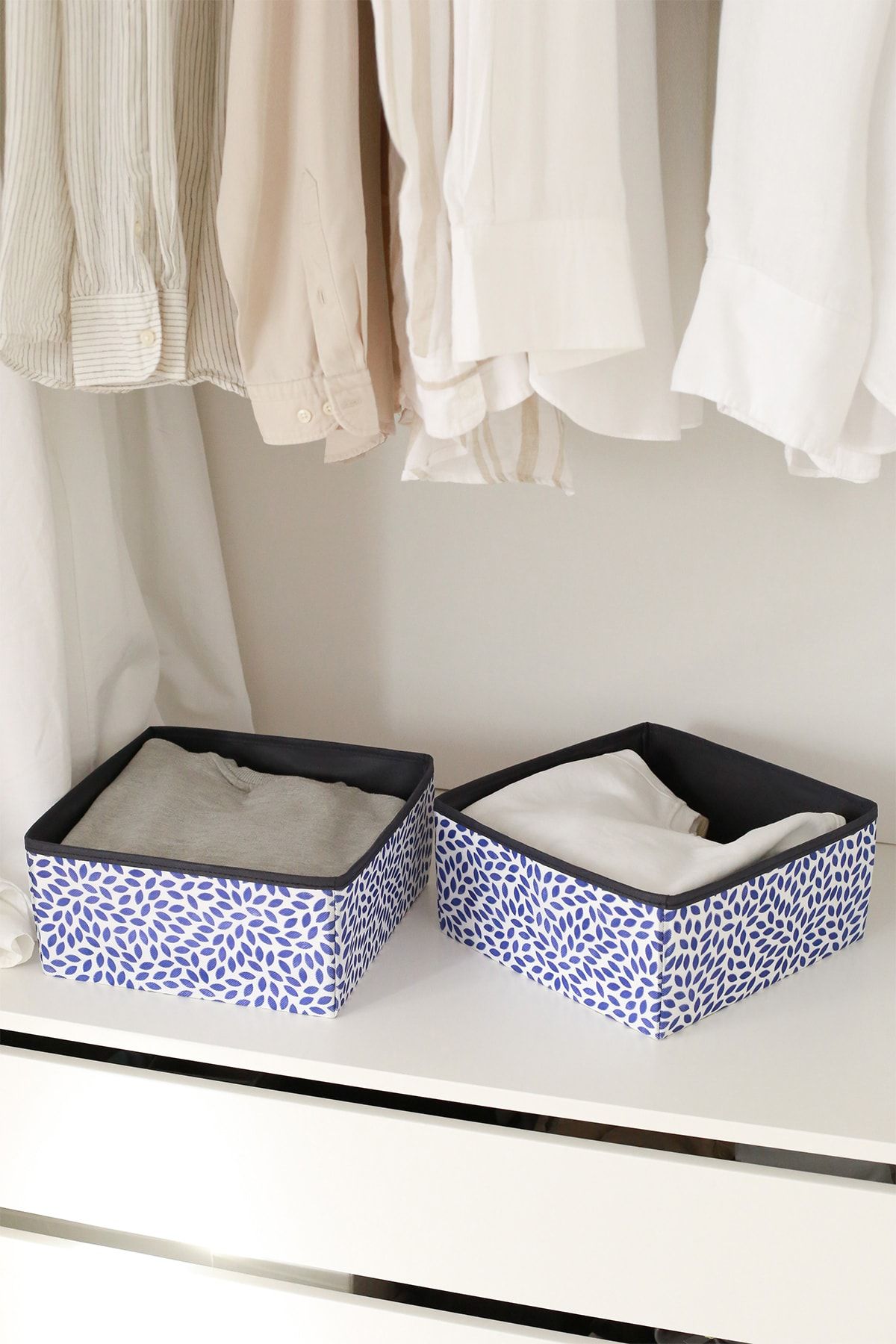 REKHOME Set De 2 Dulapuri Pentru Cameră Pentru Copii, Frunze Bleumarin, Sertar, Cutie De Depozitare Pentru Rufe - One Size