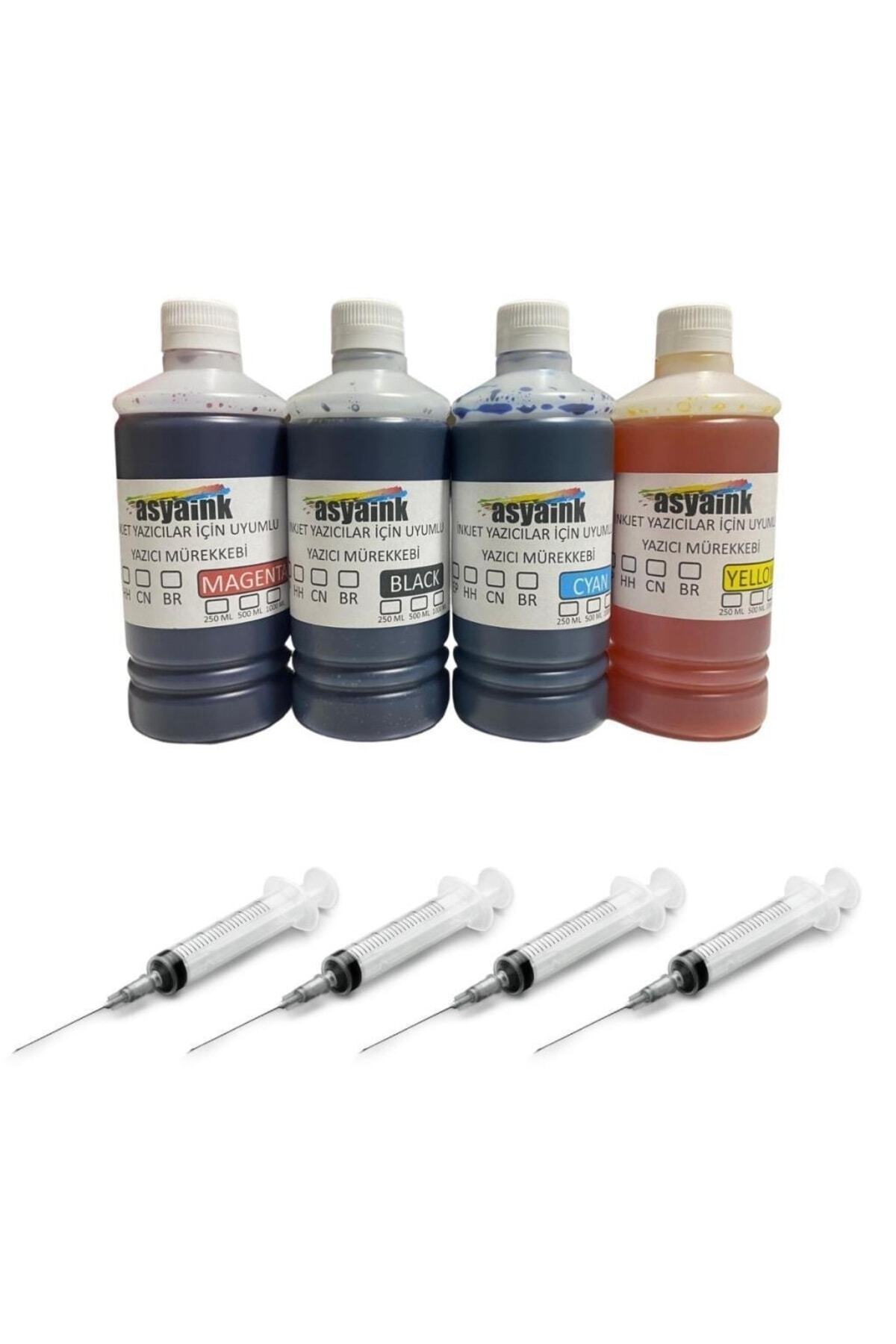 Asyaink Uyumlu Canon Pixma E414 Mürekkep Seti 15000 Sayfa Baskı 4 X 500 ml