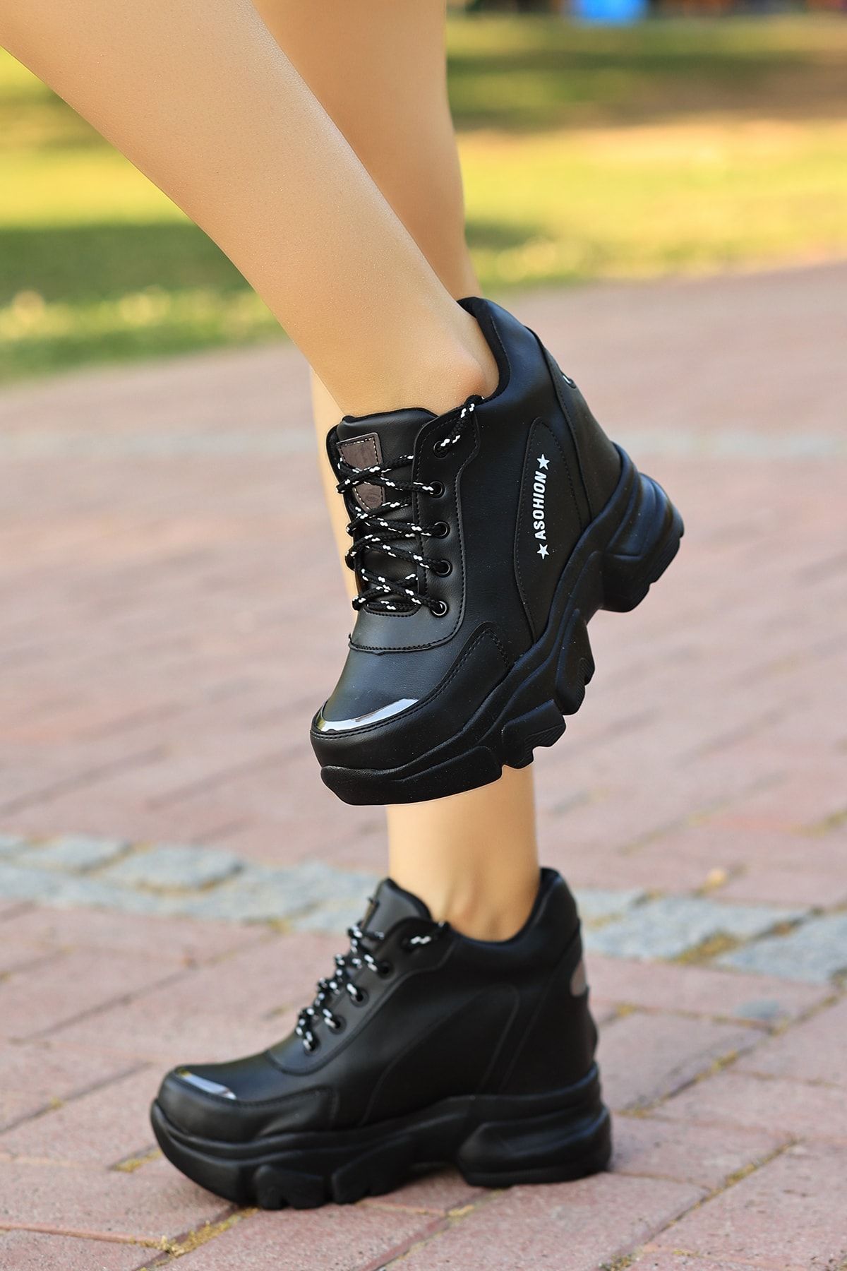 Hidden heel wedge best sale sneakers