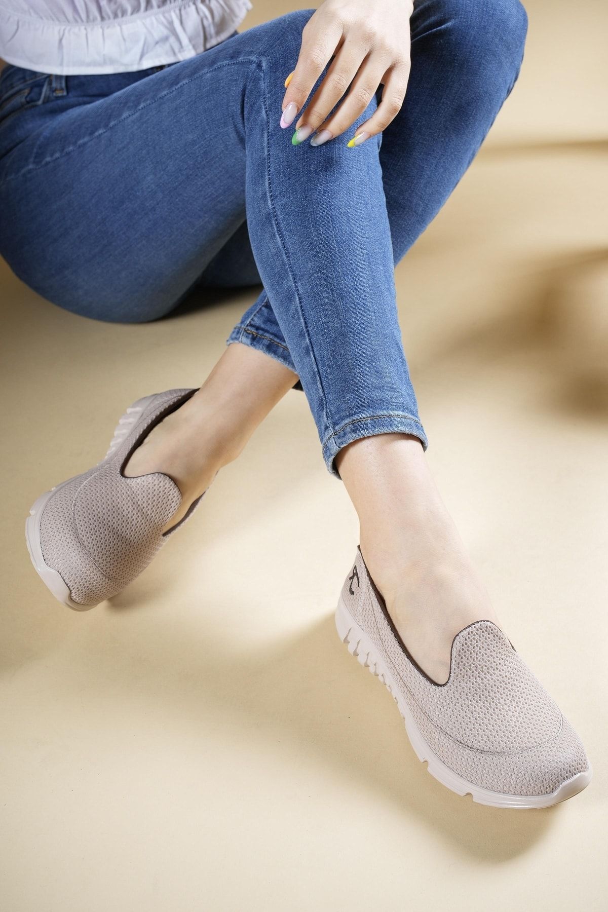 Riccon-Beige Beige Sneaker 0012801 5