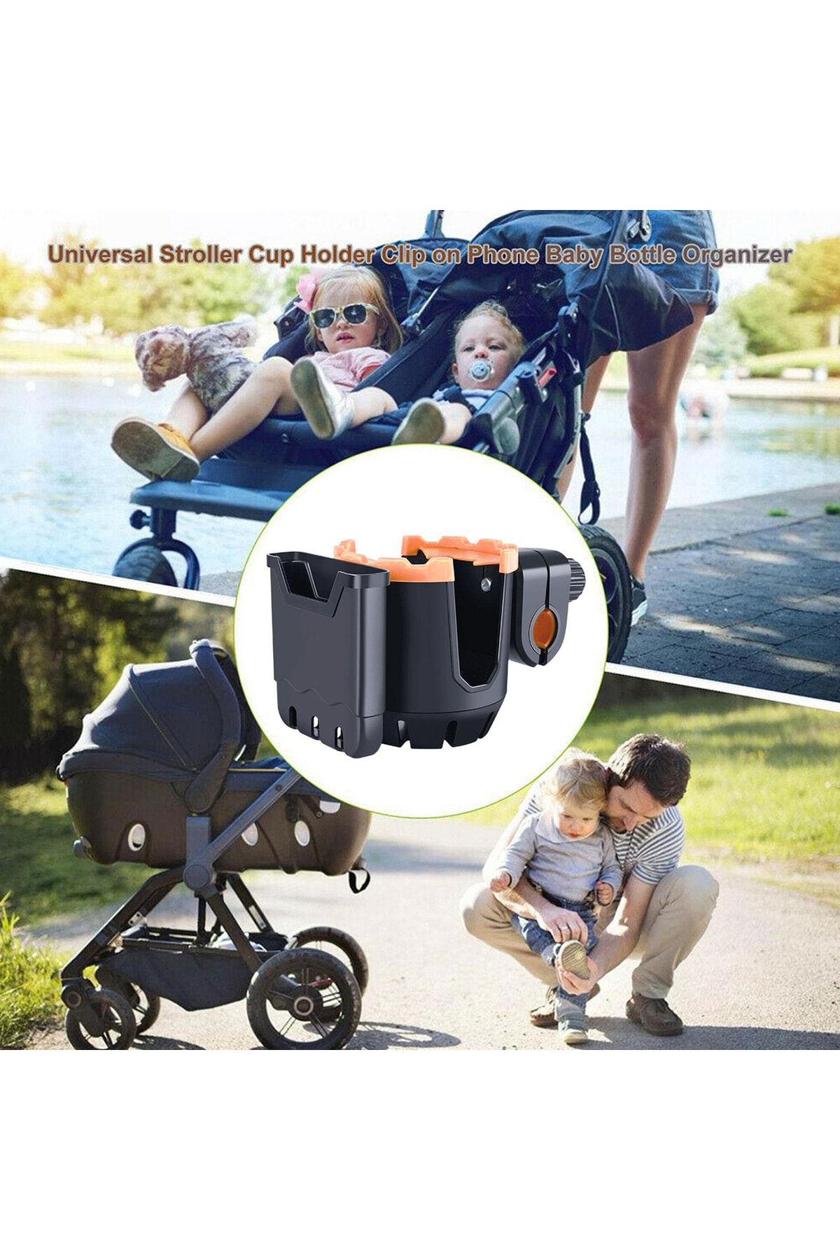 Microcase Bisiklet Bebek Arabası Için Şişe Biberon Bardak Ve Telefon Tutucu - Al2816 fotoğrafı 2 (önizleme)