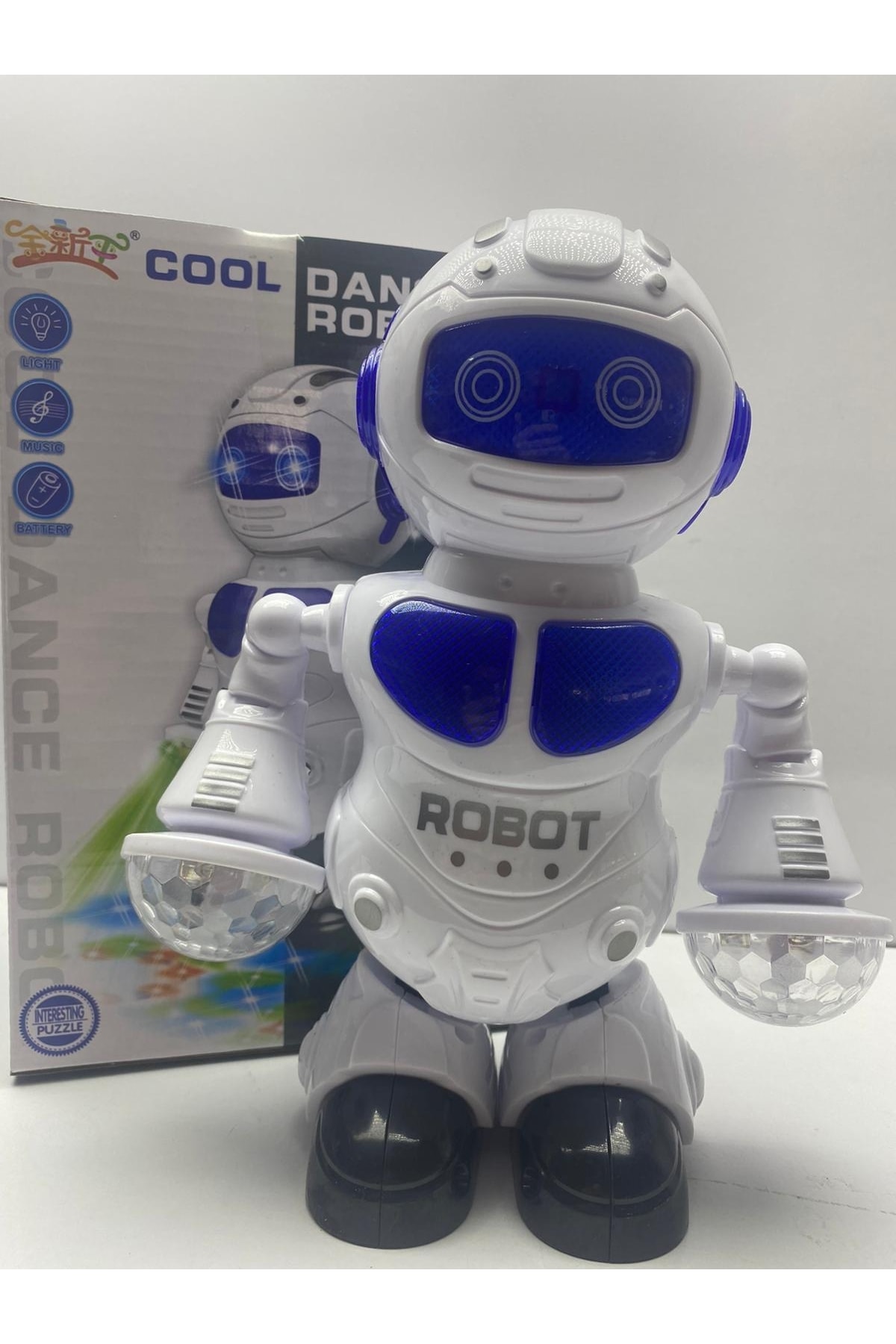 afreyz oyuncak Pilli Robot Dans Eden Sesli Işıklı Oyuncak Robot Kendi Hareket Eden Robot