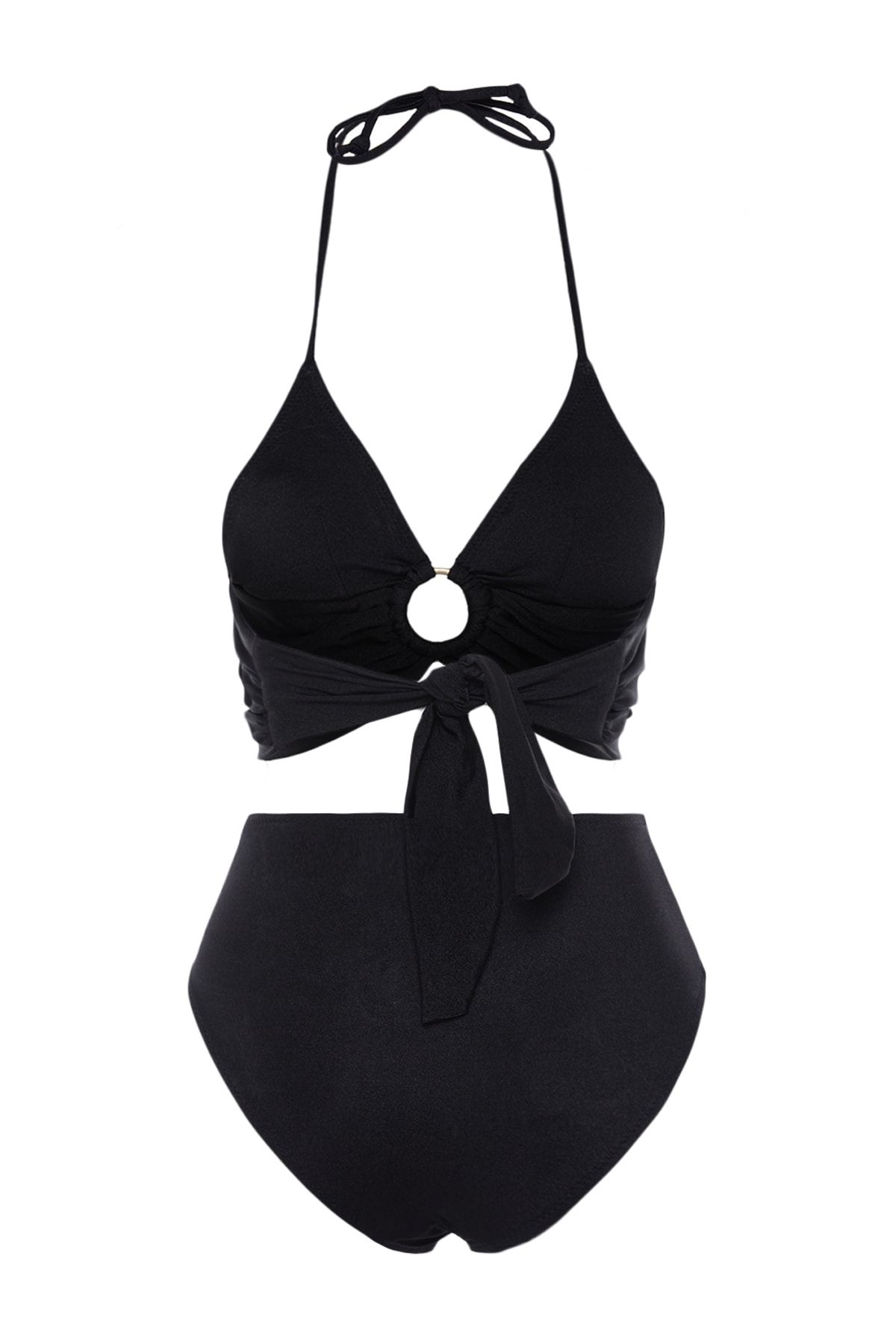 Trendyol Collection-Schwarzes Bustier-Zubehör, Bikini-Set mit hoher Taille TBESS23BT00073 8