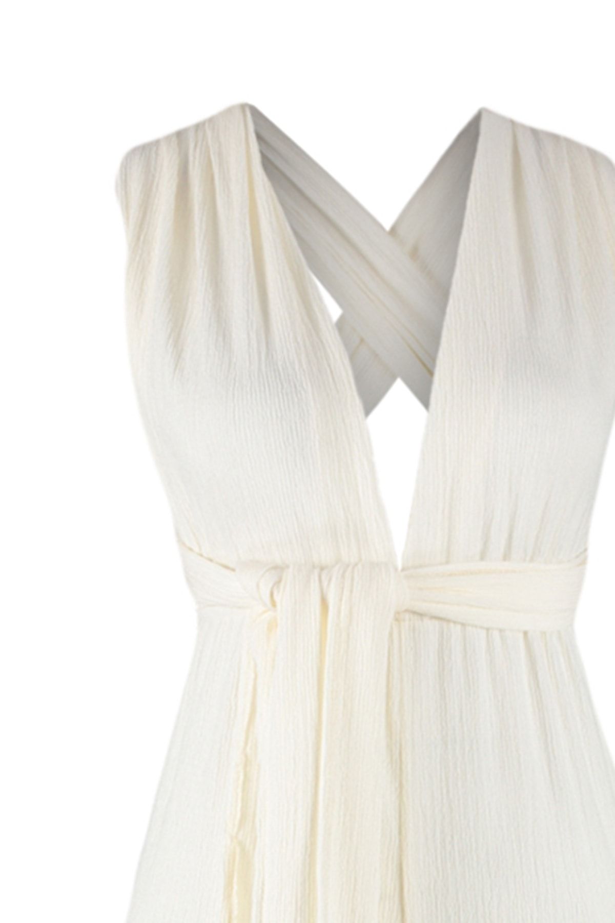 Trendyol Collection-Ecru gewebter Rücken-Overall TBESS23TU00010 6
