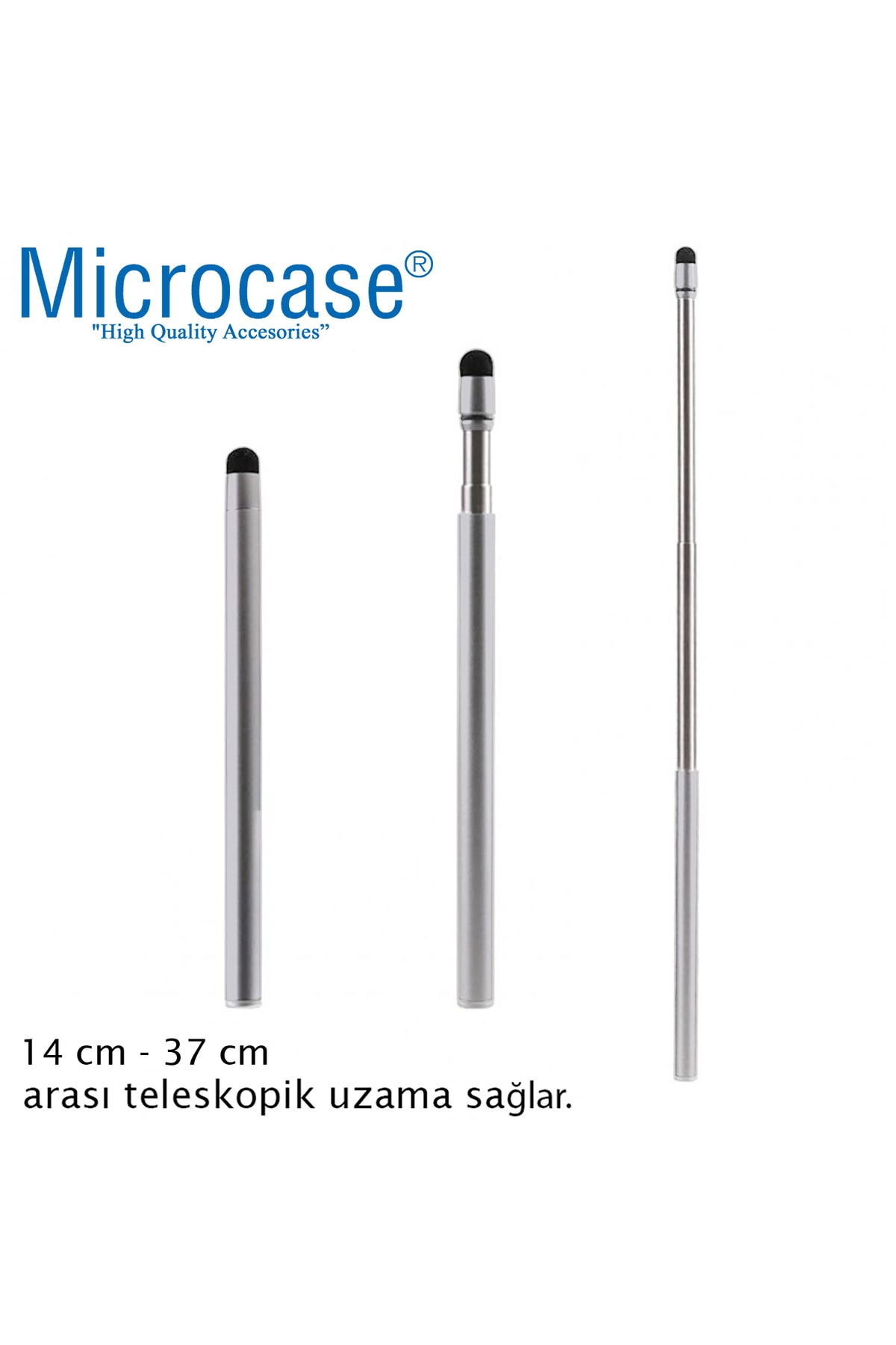 Universal Telefon Tablet Ipad Teleskopik Akıllı Tahta Sunum Kalemi 37 Cm - Al3459 Gümüş 5