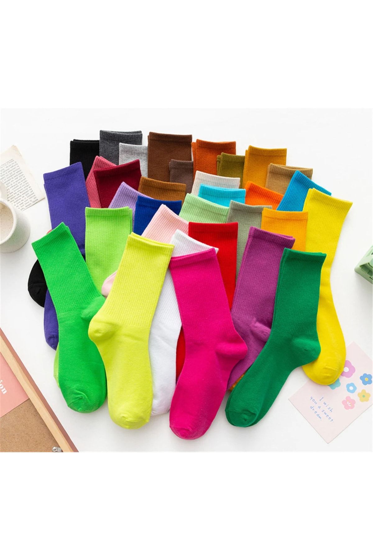 Esinti-Sosete bărbați Sosete damă Sosete Lungi Colorate Sosete Sport Fotbal Tenis 12 Piese 2