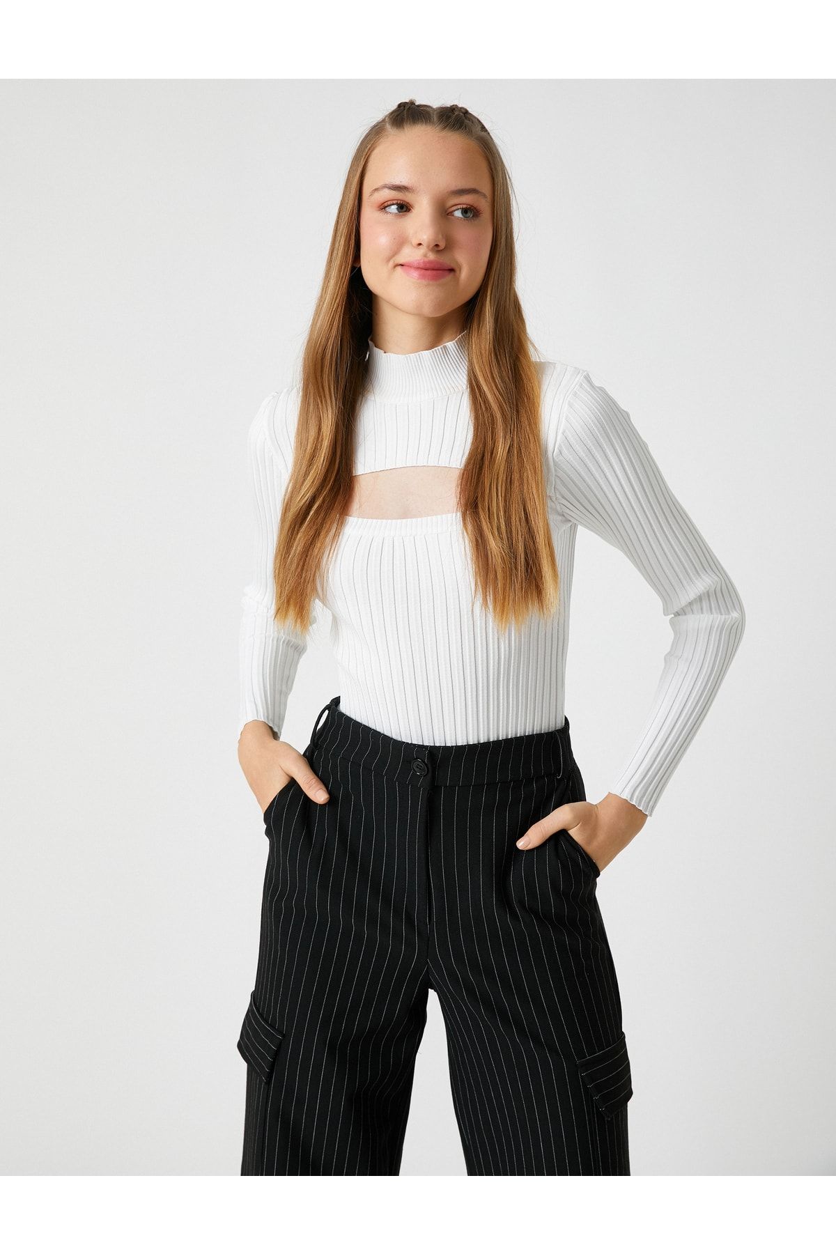 Koton Pullover Ecru Regular Fit