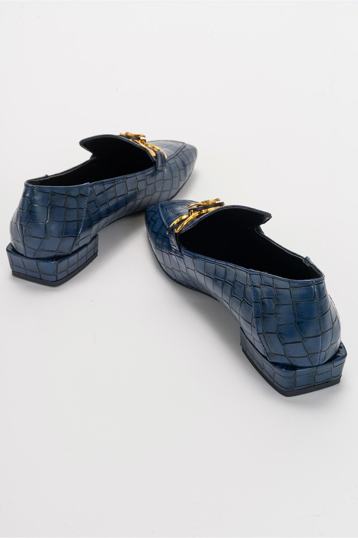 LuviShoes Odor Lacivert Baskı Kadın Loafer Ayakkabı ON8047