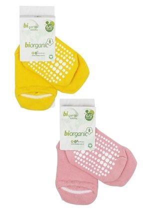 Biorganic Kız Erkek Bebek Points Kaymaz Tabanlı 2li Sneakers Çorap STL000068392
