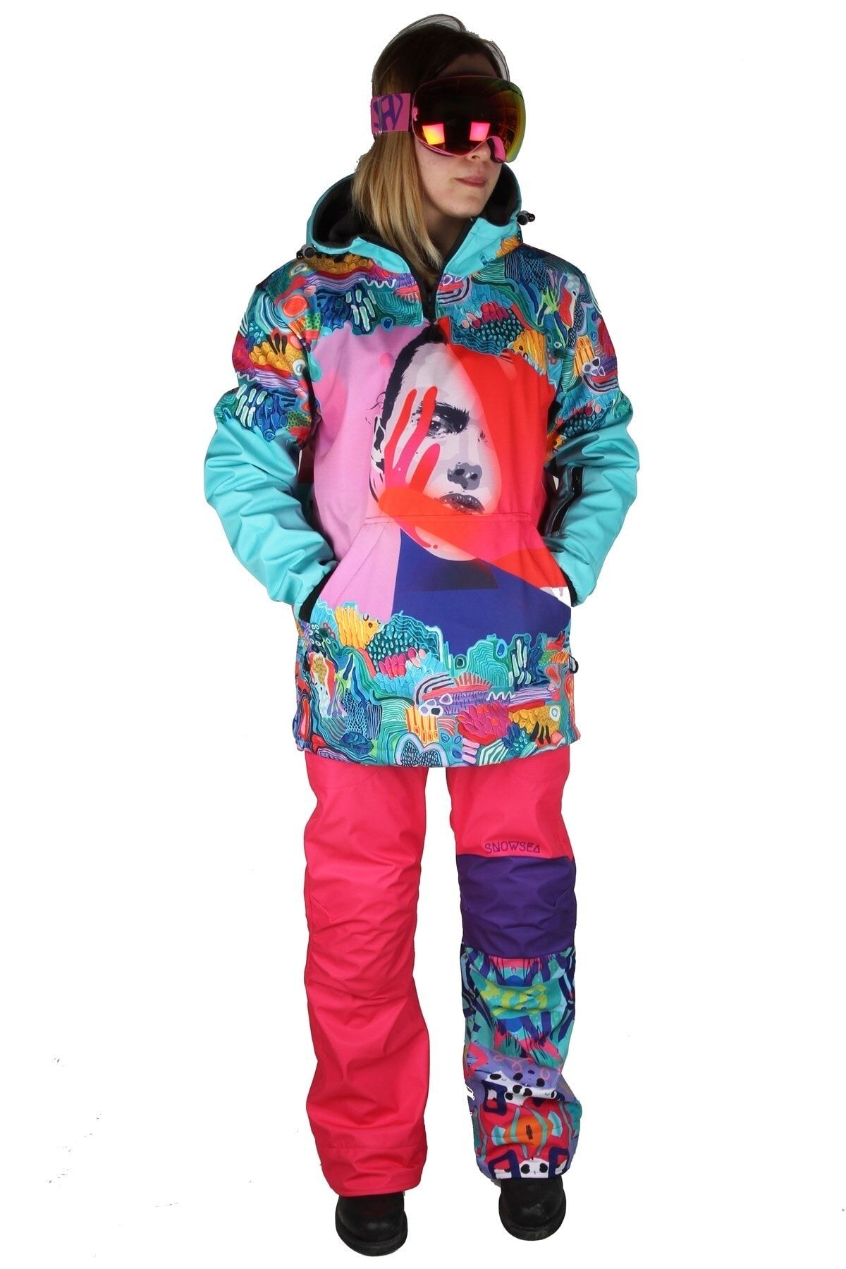 SNOWSEA Ss7961 Face In Hand Snowboard Montu Ve Pantolonu Takımı