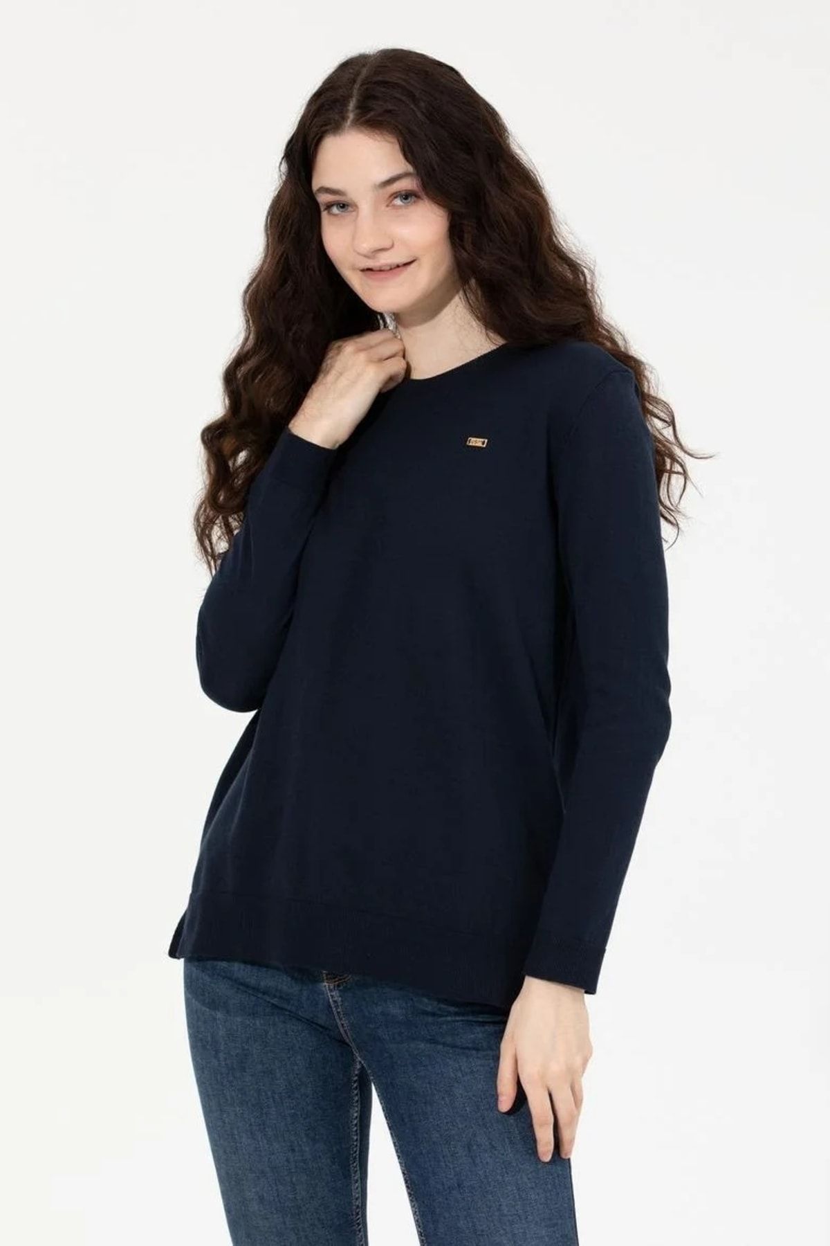 Dark blue jumper womens on sale