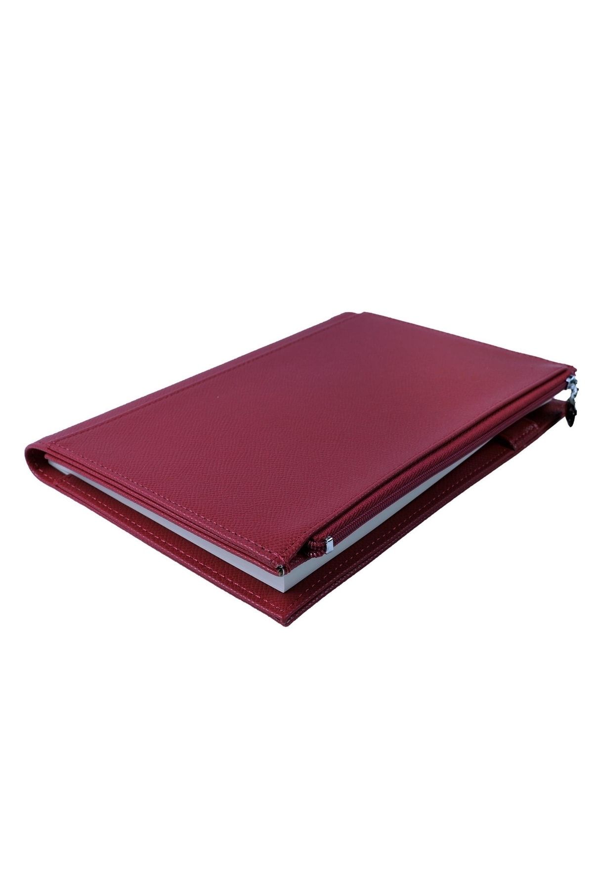 Victoria's Journals-Zipco Soft Protective Zippered Pocket Striped Block Notepad 14x20 Cm Fuchsia 2