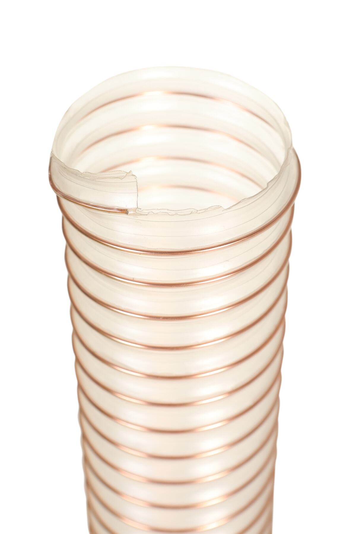 Megafleks Poliüretan Bakır Telli Şeffaf Hortum 254mmx3mt Pu 070 Toz Talaş Emiş