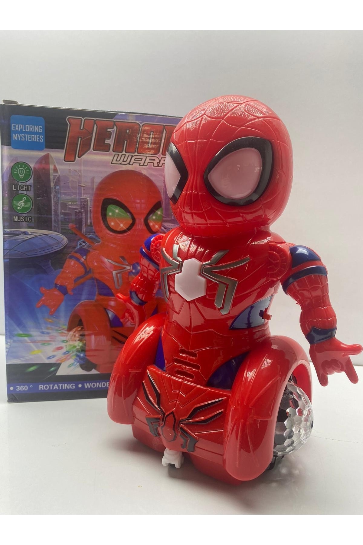 afreyz oyuncak Spider Man Sesli Pilli Işıklı Yürüyen Robot Pilli Robot Örümcek Adam Robot Kendi Hareket Eden Robot