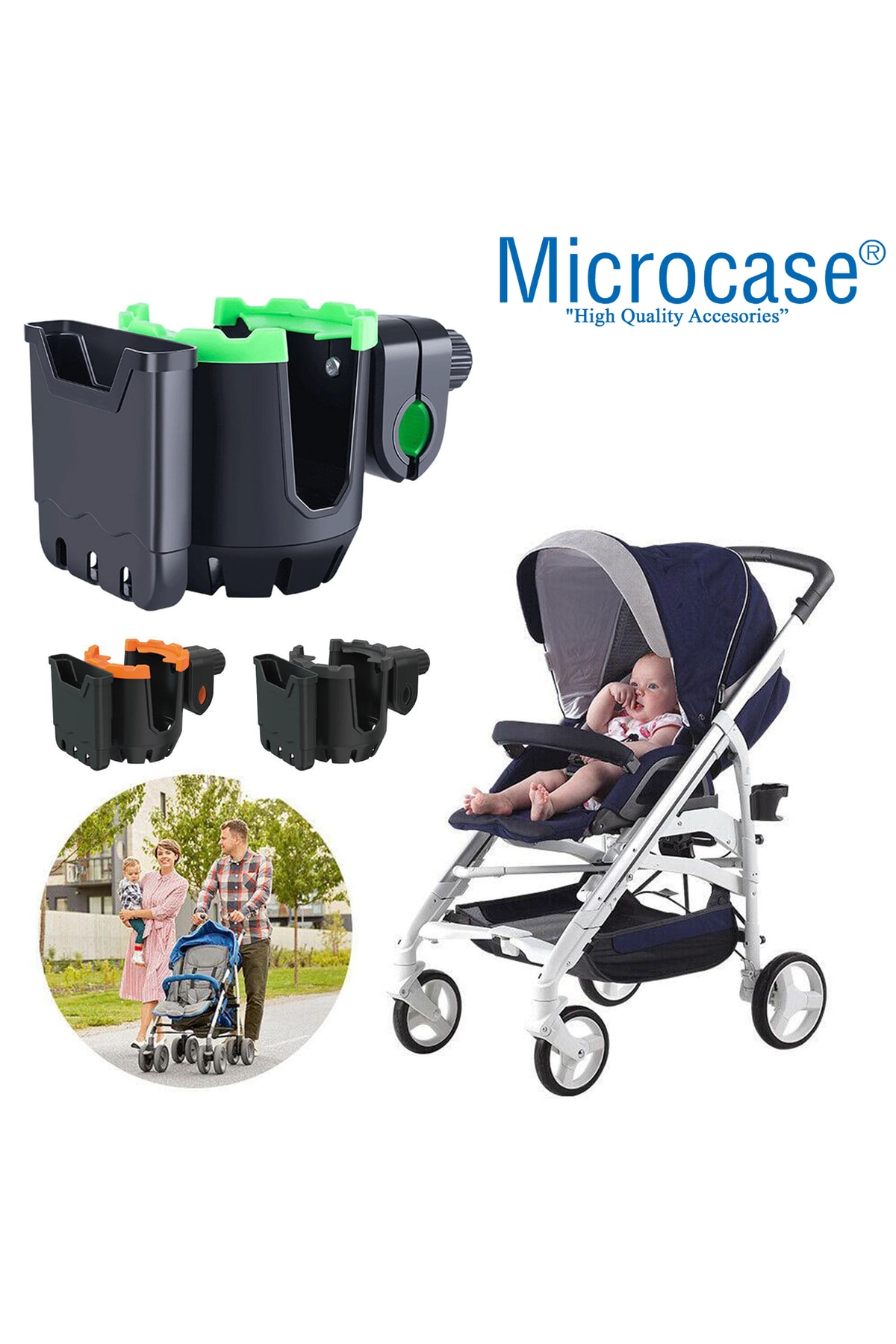 Microcase Bisiklet Bebek Arabası Için Şişe Biberon Bardak Ve Telefon Tutucu - Al2816 fotoğrafı 3 (önizleme)