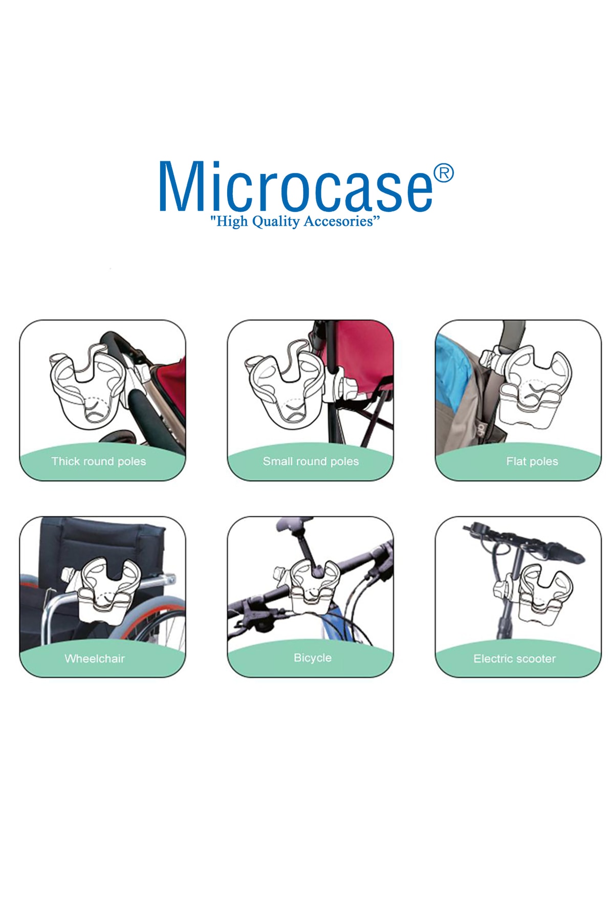 Microcase Bisiklet Bebek Arabası Için Şişe Biberon Bardak Ve Telefon Tutucu - Al2816 fotoğrafı 6 (önizleme)