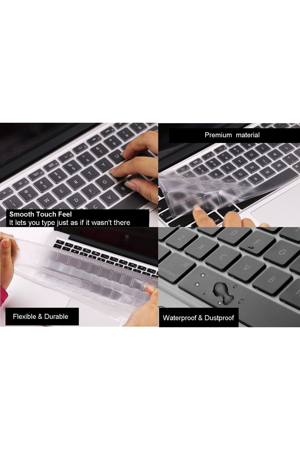 Macbook Air 13 A1466 2017 Yılı Uyumlu Klavye Koruyucu Türkçe Q Klavye Yıkanabilir Klavye Guard 4