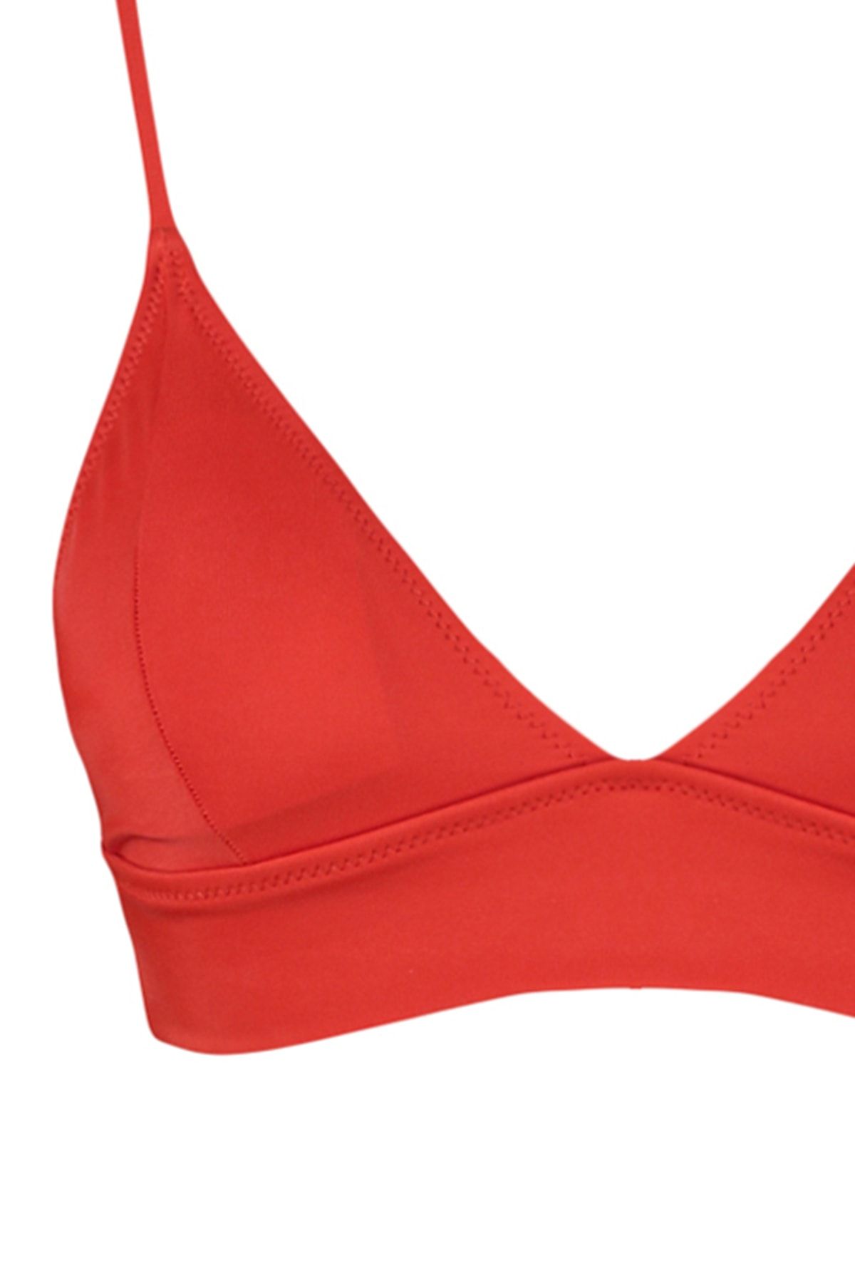 Trendyol Collection-Rotes, dreieckiges, strukturiertes Bikini-Set mit hohem Beinausschnitt TBESS23BT00069 6